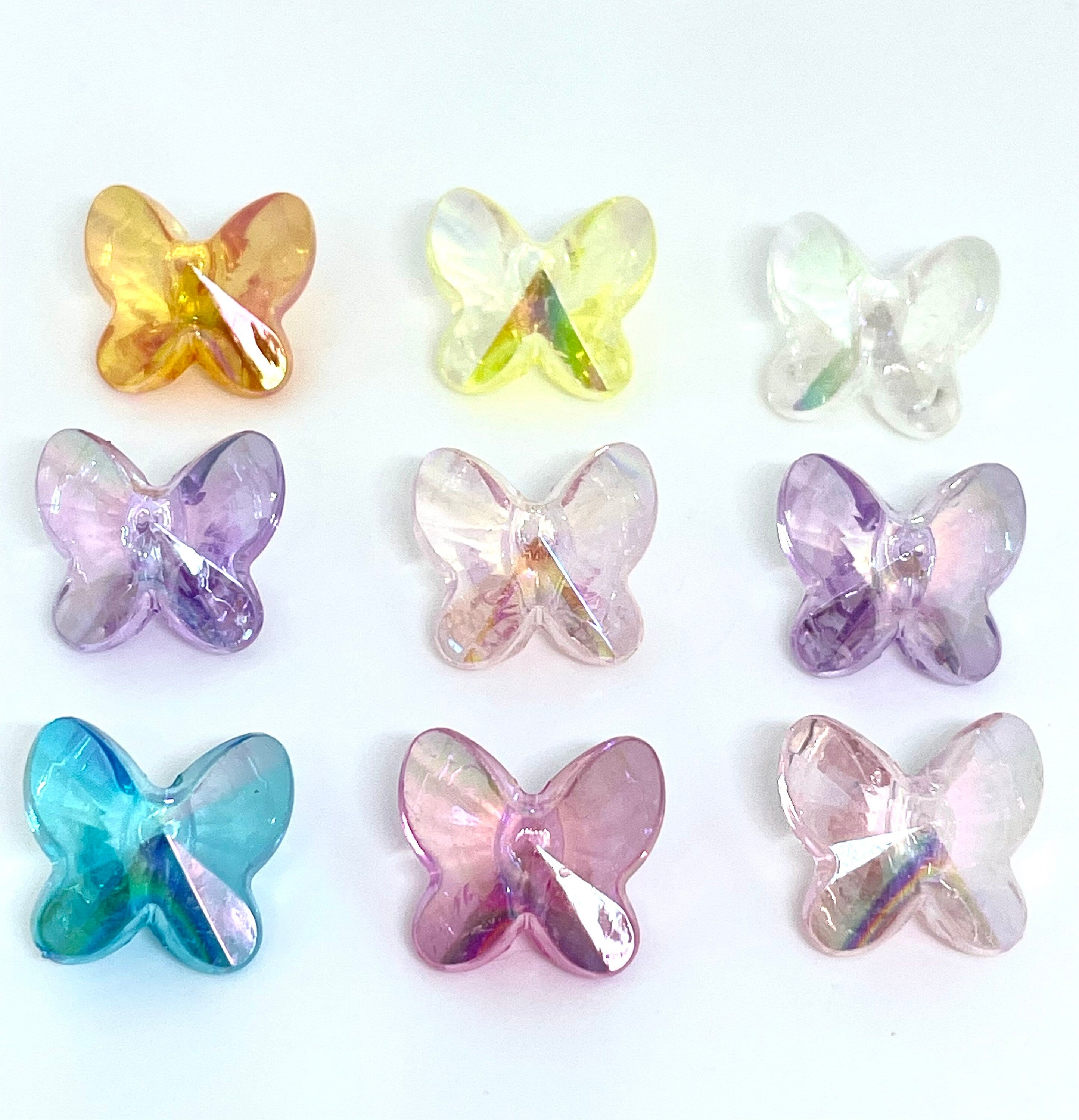 Shiny Butterfly Beads, Chunky Beads, Insect Beads for Necklace, Gorgeous Acrylic Beads for Jewelry Making, Statement Beads, Shiny Beads
