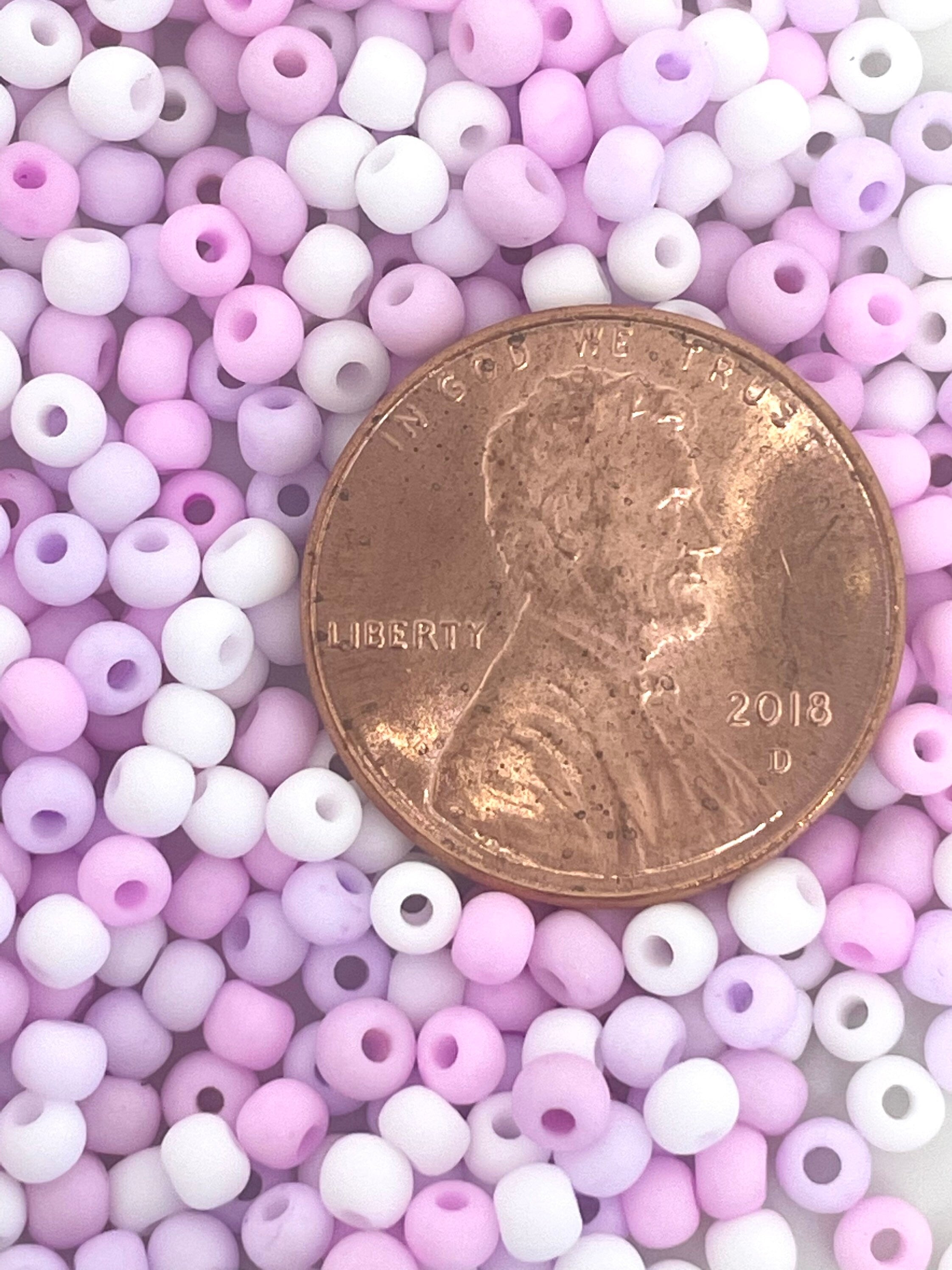 Tiny Seed Beads Ice Cream Mix, Purple, Pink, and White Seed Beads for Jewelry Making, Beading Supplies for Delicate Necklace, Dainty Beads