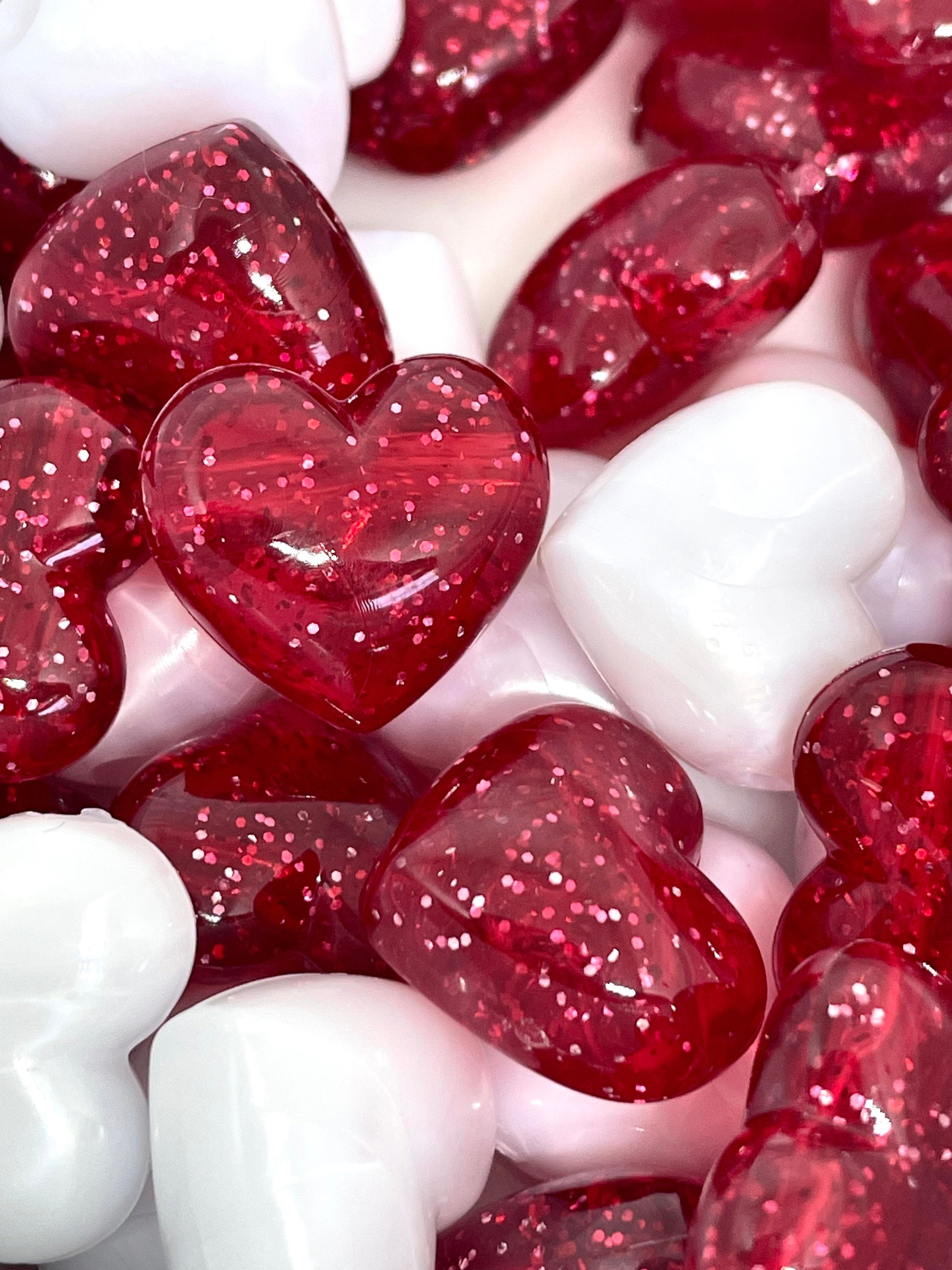 Christmas Charm Heart for Jewelry, Holiday Beads, Christmas Beads, Christmas Pendant, Large Heart Shaped Beads, Christmas Jewelry