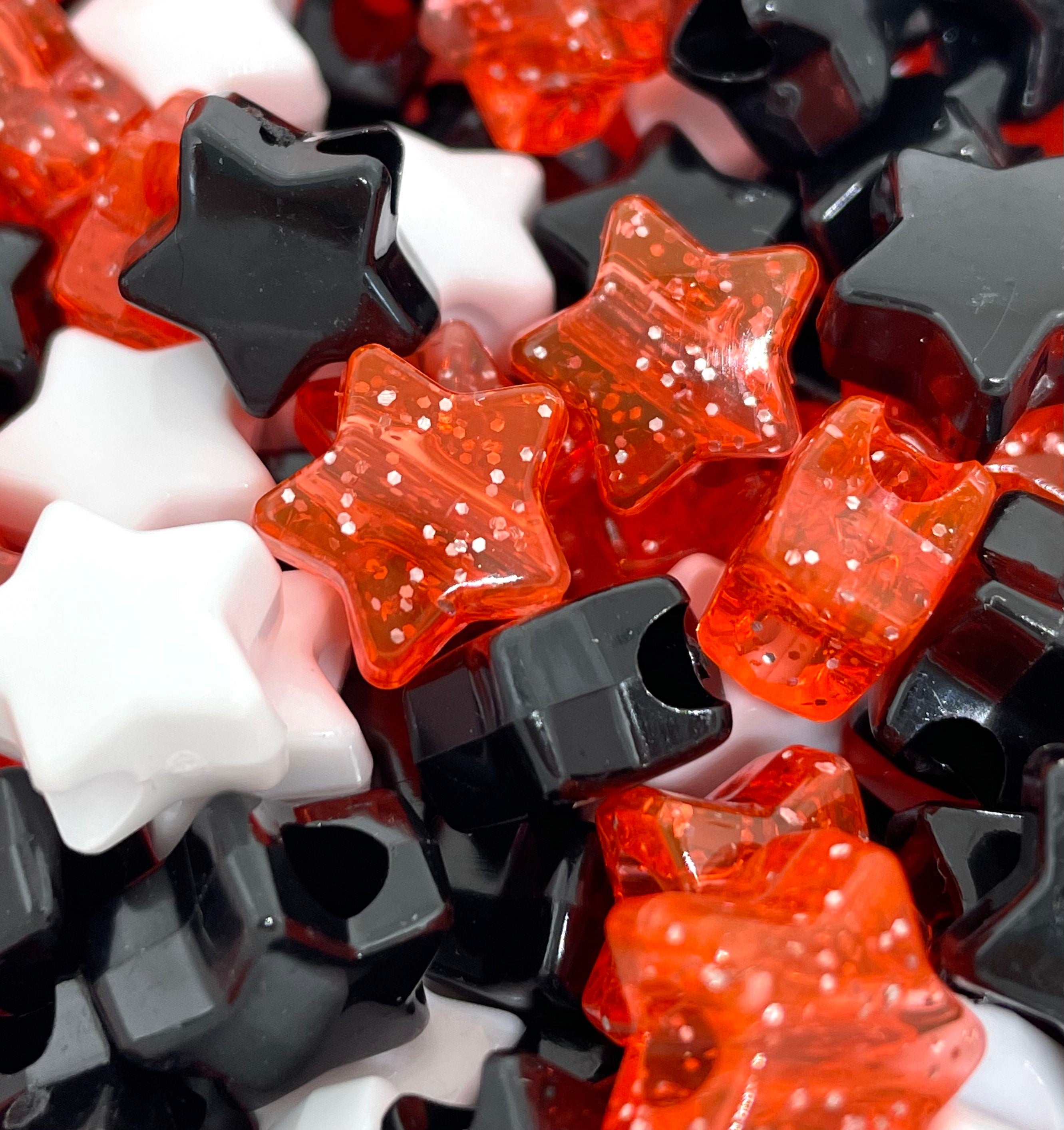 Halloween Kandi Bead Mix, Halloween Bead Mix for Bracelet, Halloween Bead Mix for Necklace, Halloween Pony Beads, Orange Beads, Black Beads