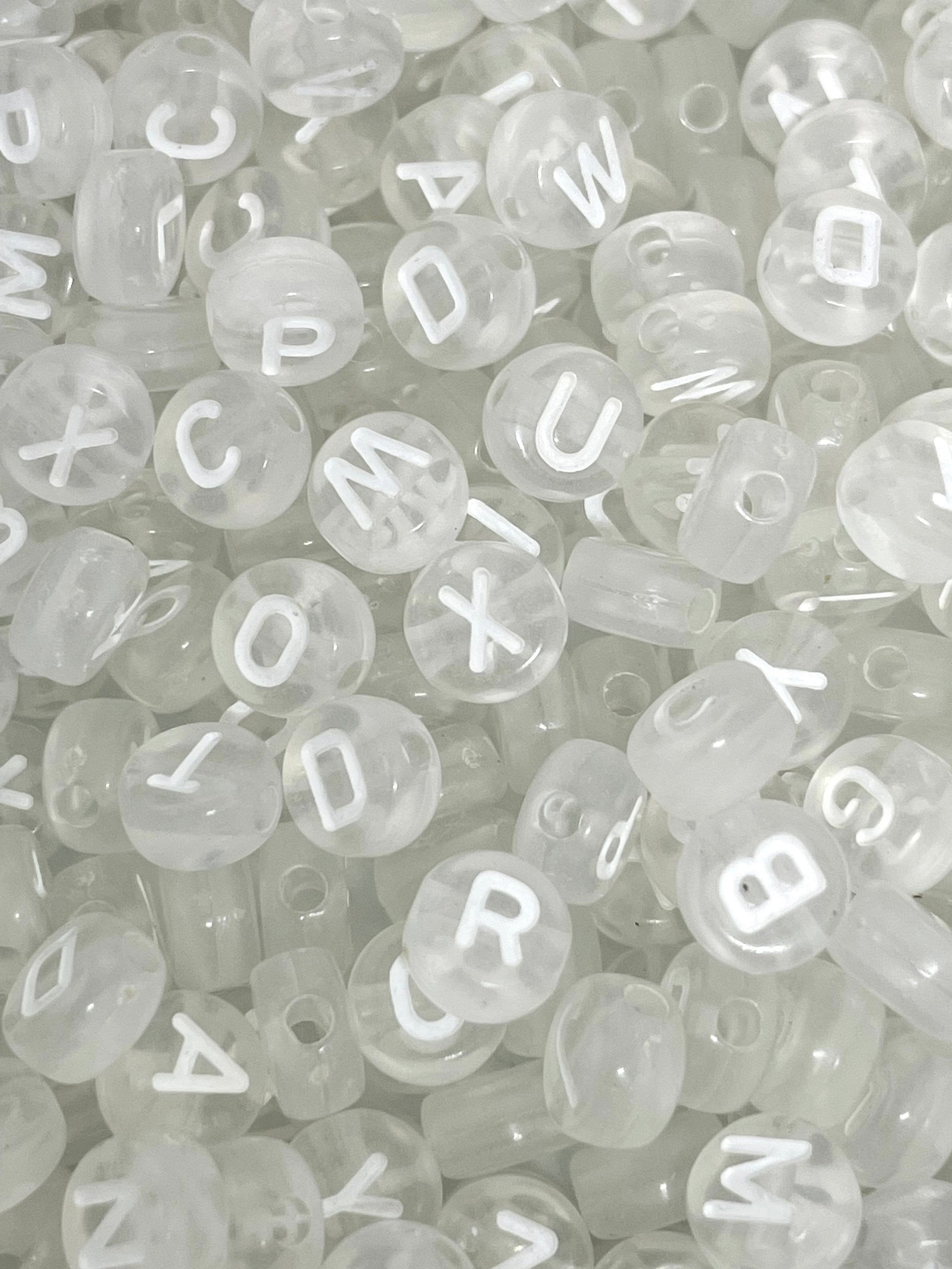 Red and White Letter Beads, Red and White Alphabet Beads, Candy Cane Letter Beads, Christmas Letter Beads for Jewelry Making