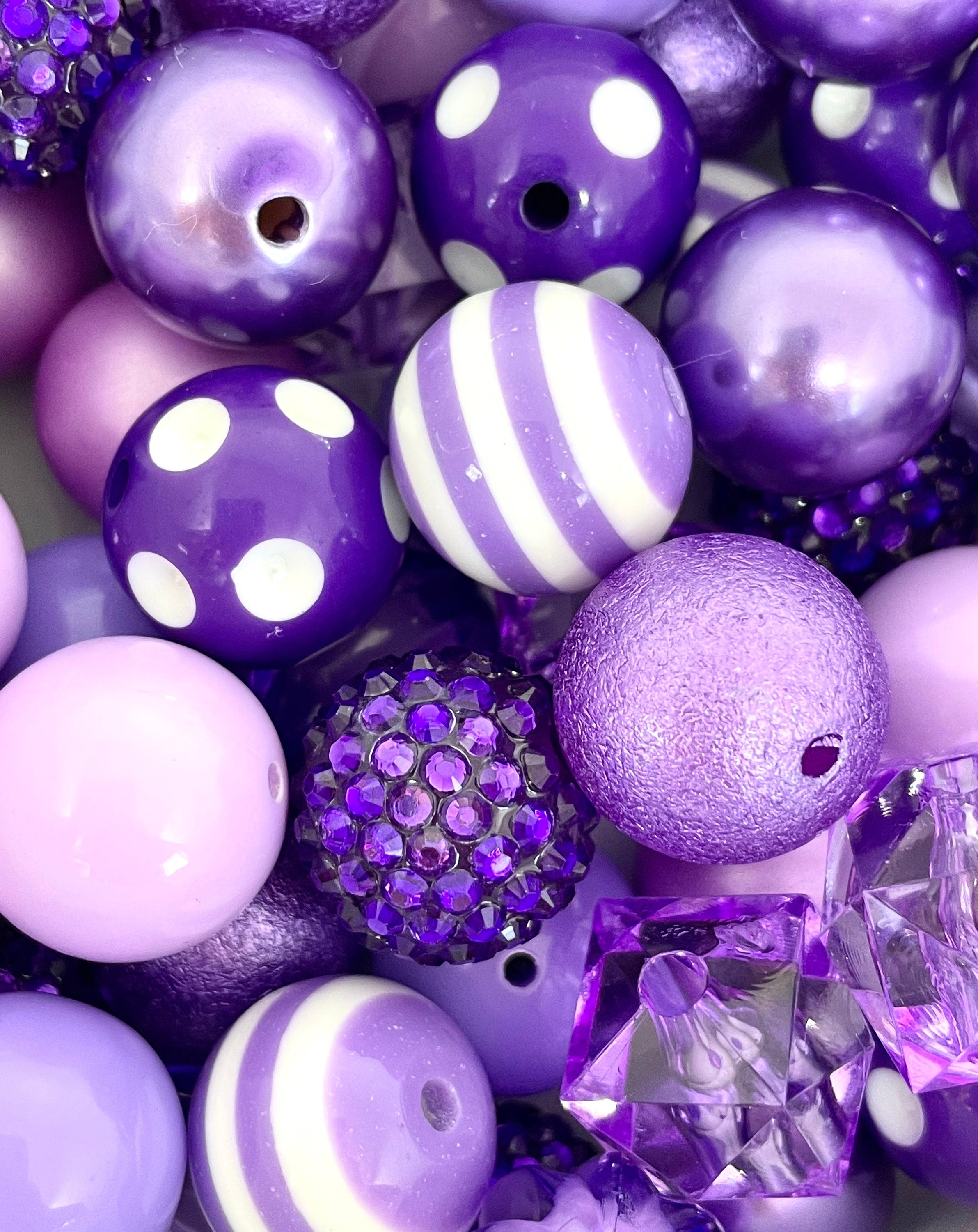 Lavender Luxe: Chunky Lilac Bead Mix for Chic Creations