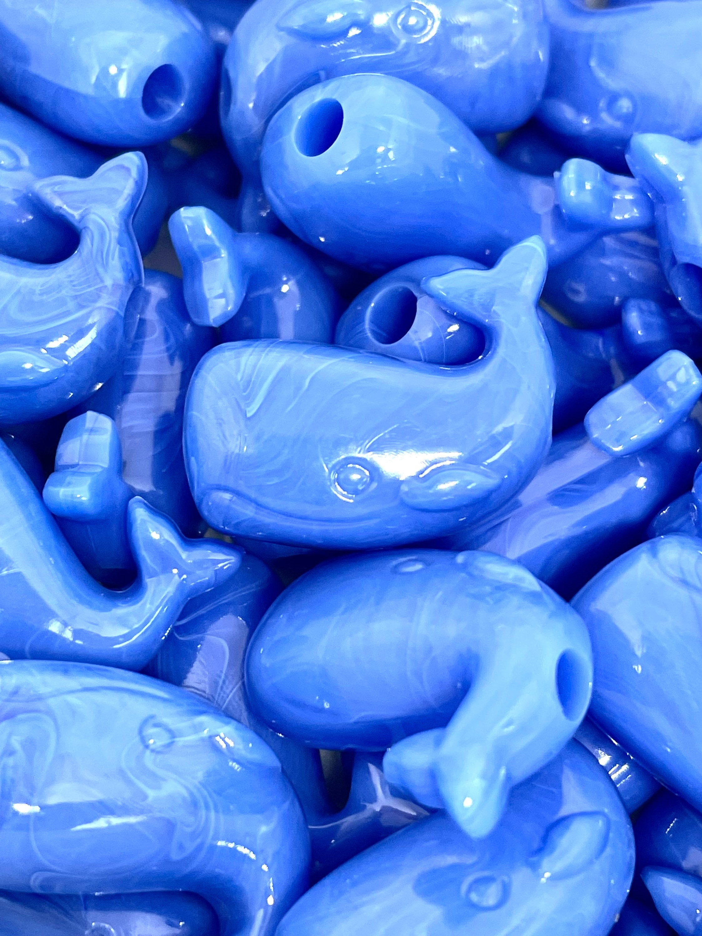 Blue Whale Beads, Marine Animal Beads, Ocean Beads, Unique Beads for Jewelry Making, Water Beads for Crafts, Whale Charm for Necklace