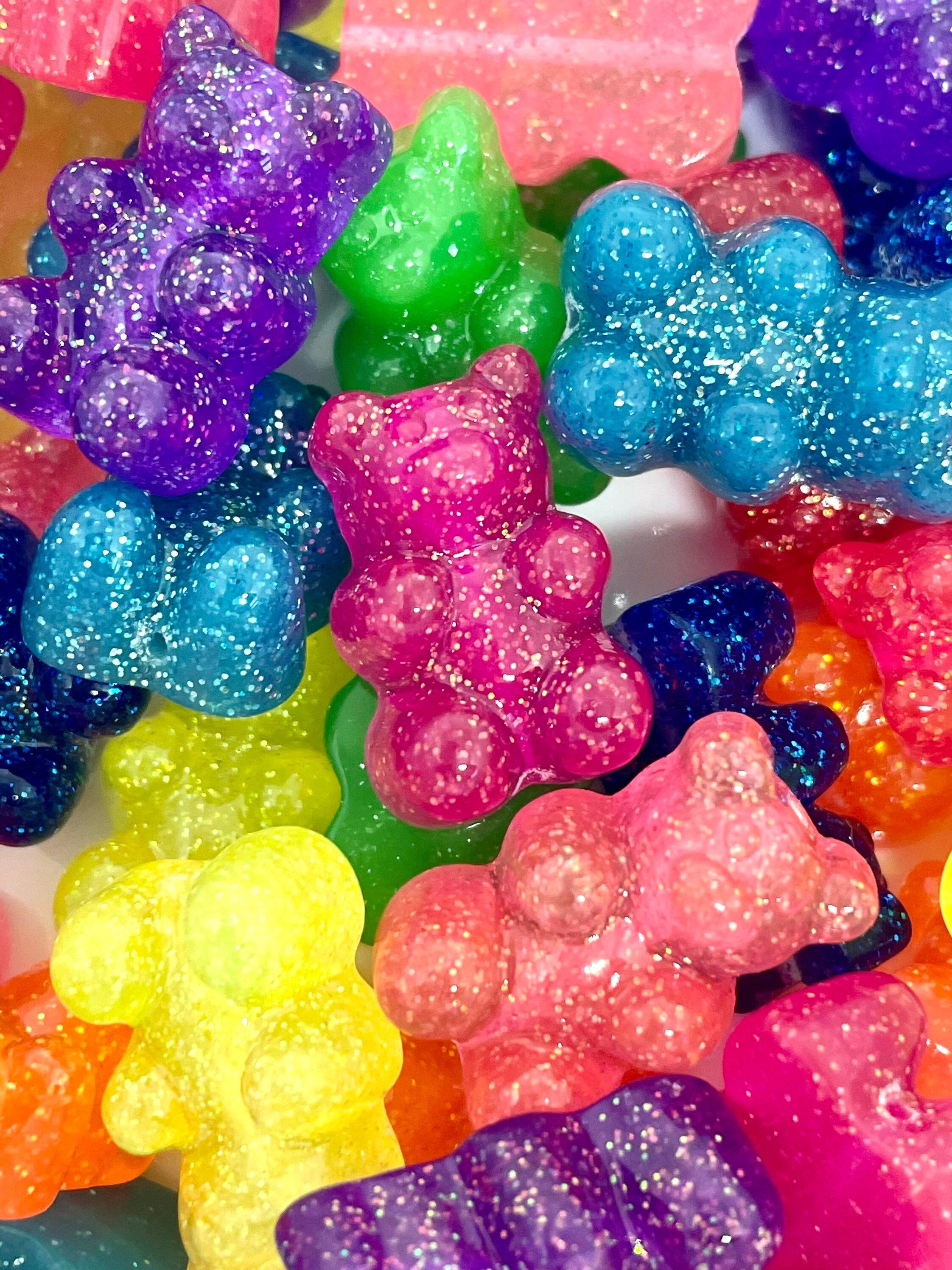Gummy Bear Beads for Charms, Gummy Bear Charms, Candy Beads, Resin Gummy Bears, Animal Beads for Jewelry, Gummy Bear Pendant