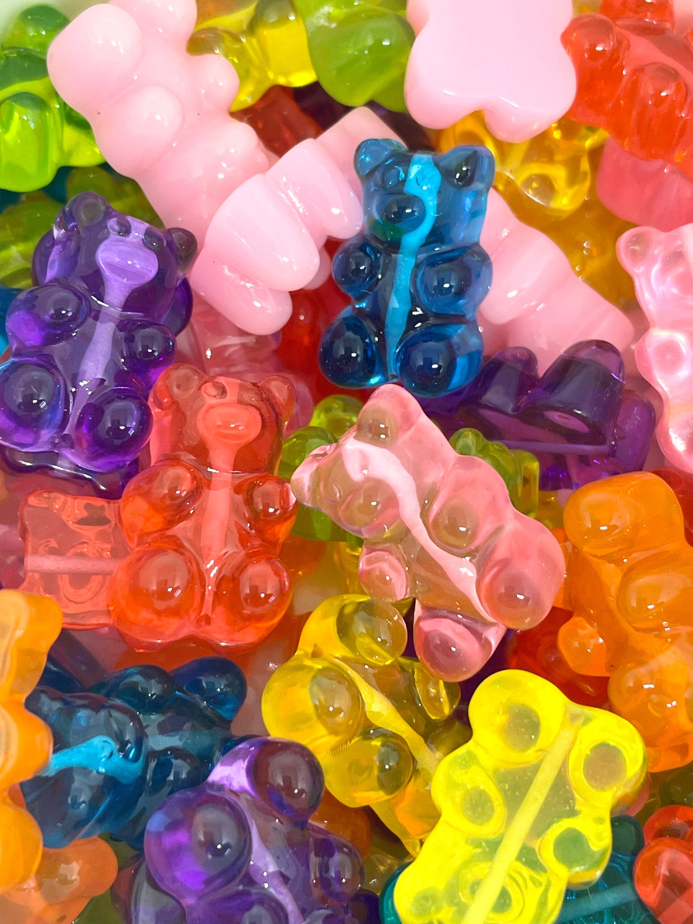 Fake Candy Gummy Bear Beads for Jewelry Making, Gummy Bear Charms for Earrings, Bear Beads for Necklace, Resin Gummy Bears, Animal Beads