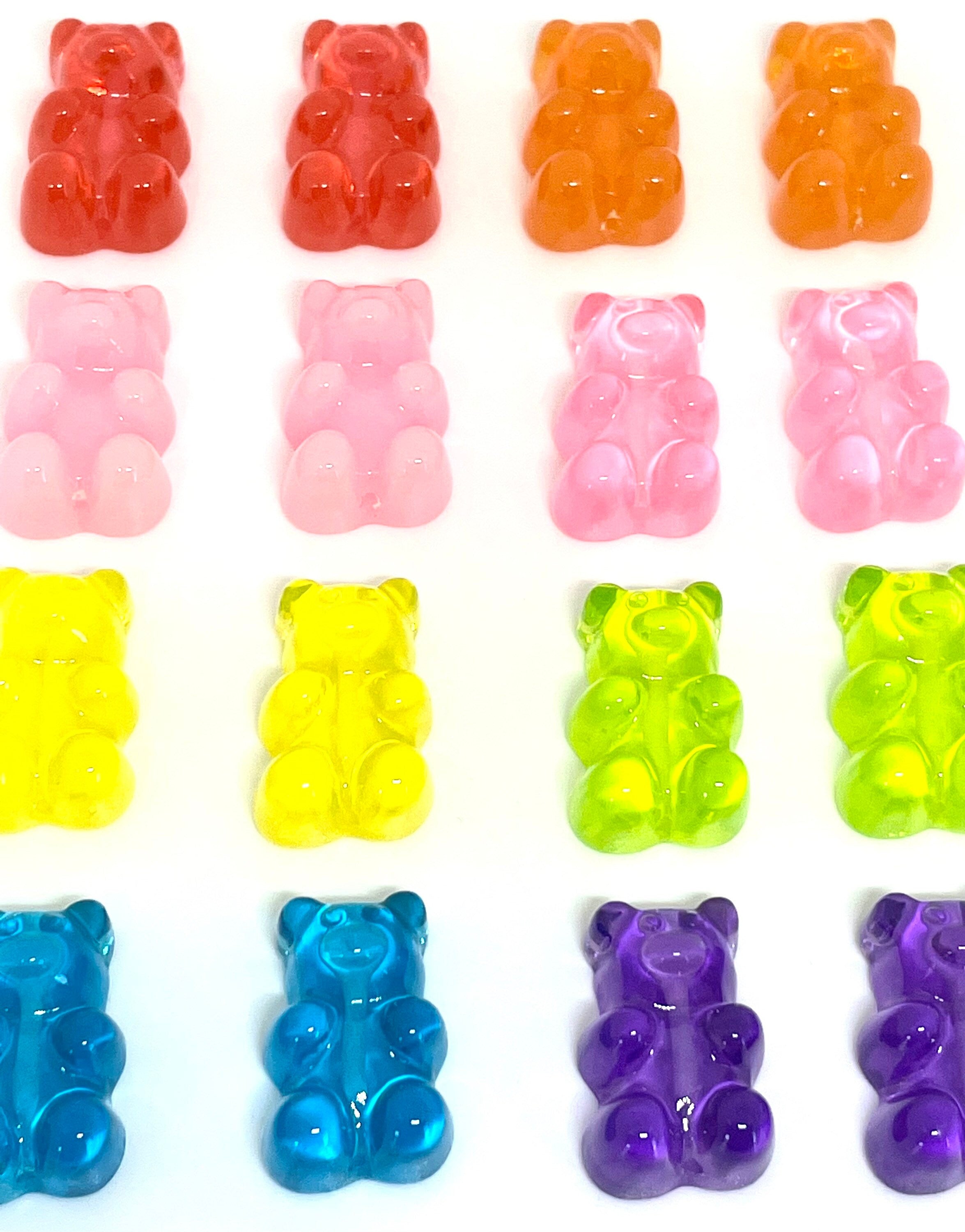 Fake Candy Gummy Bear Beads for Jewelry Making, Gummy Bear Charms for Earrings, Bear Beads for Necklace, Resin Gummy Bears, Animal Beads