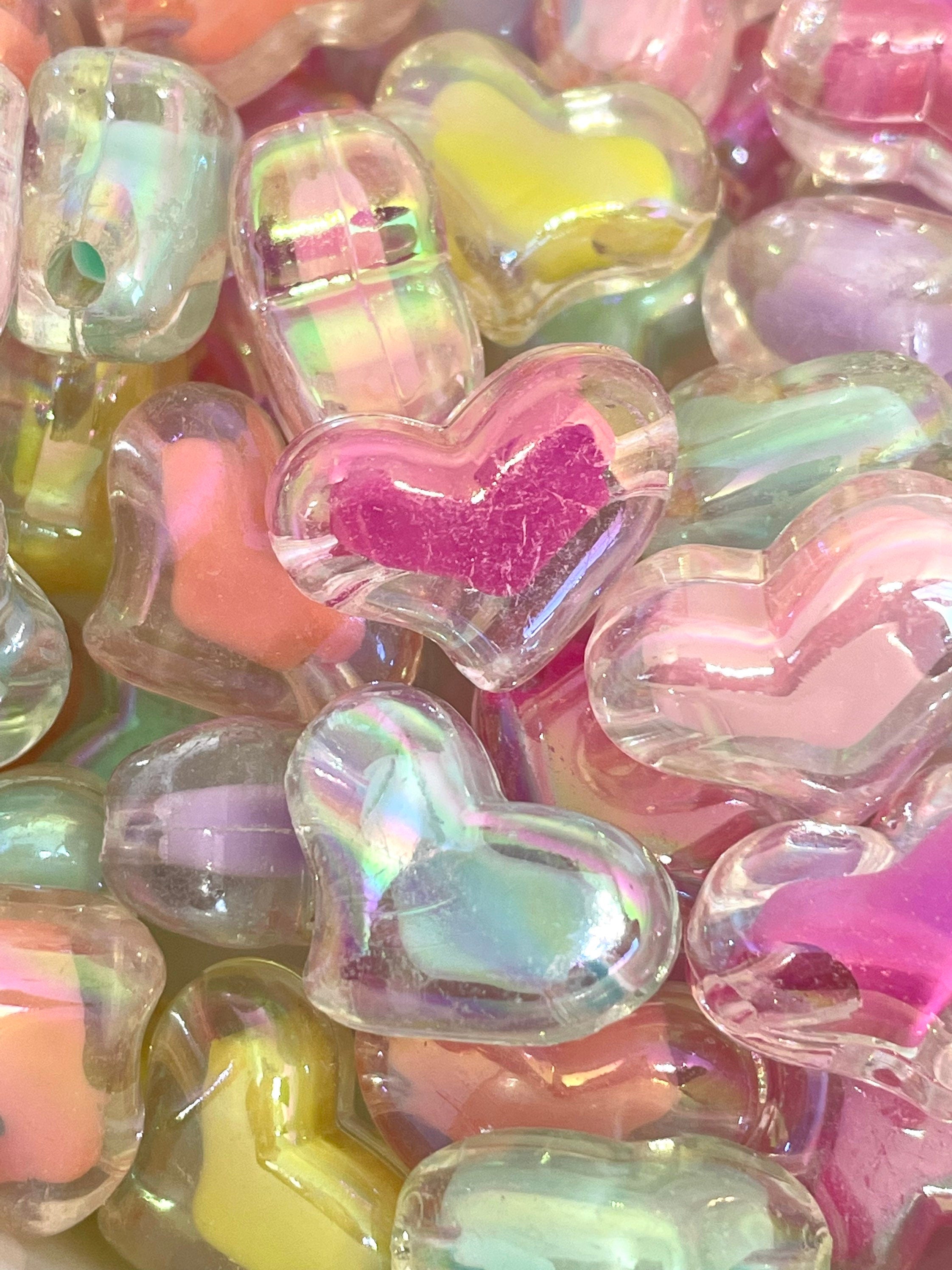 Large Heart Beads, Heart Charm, Heart Pendant, Heart Shaped Charm for Necklace, Statement Beads, Valentine Day Beads, Cute Heart Pendants