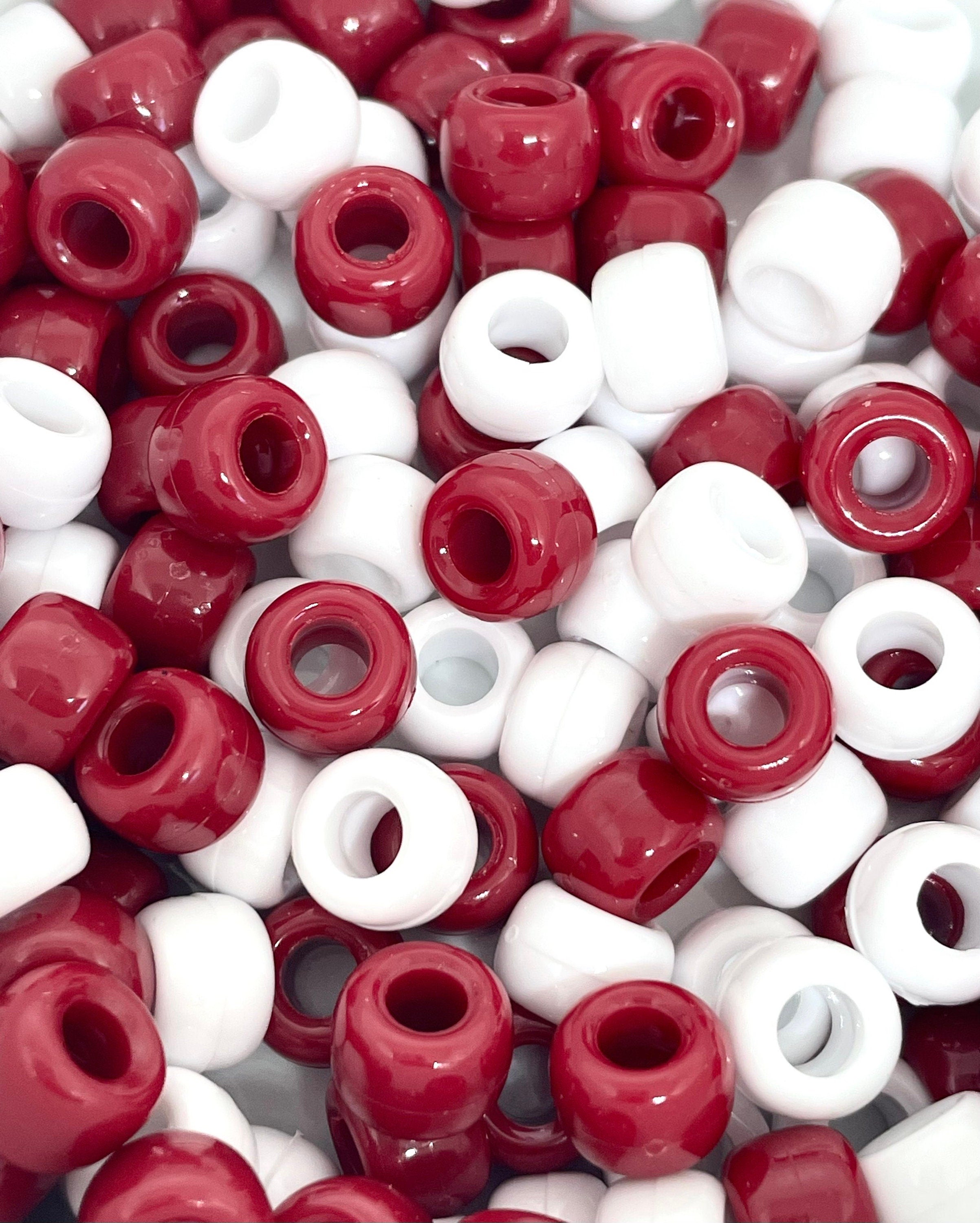 Candy Cane Pony Bead Mix, Candy Cane Beads for Christmas, Red and White Beads, Christmas Beads, Christmas Kandi Beads, Christmas Pony Beads