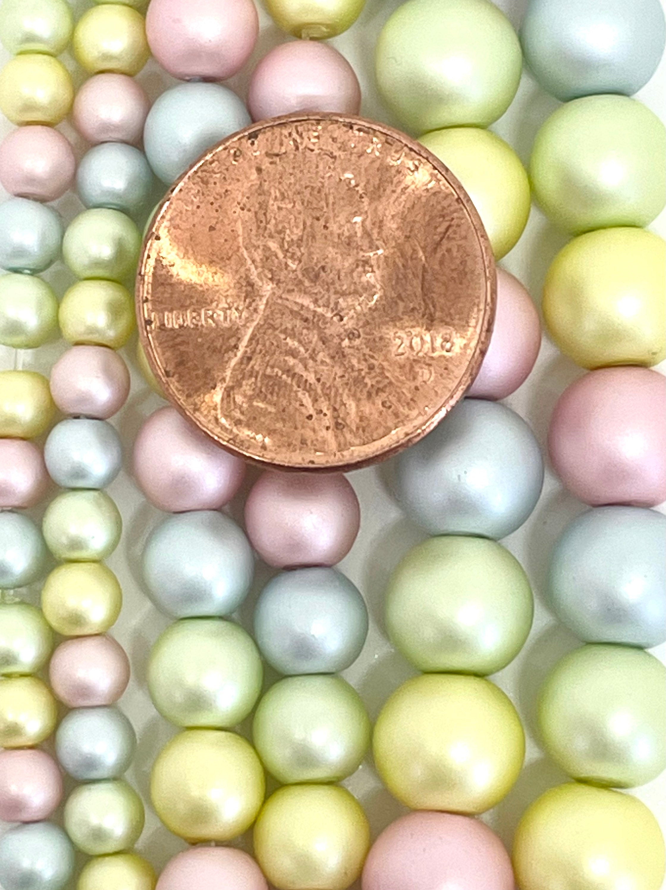 Pastel Glass Pearl Beads, Pastel Beads for Easter, Cute Beads for Bracelet Making, Kawaii Beads, Sweet Lolita, Gyaru, Candy Beads