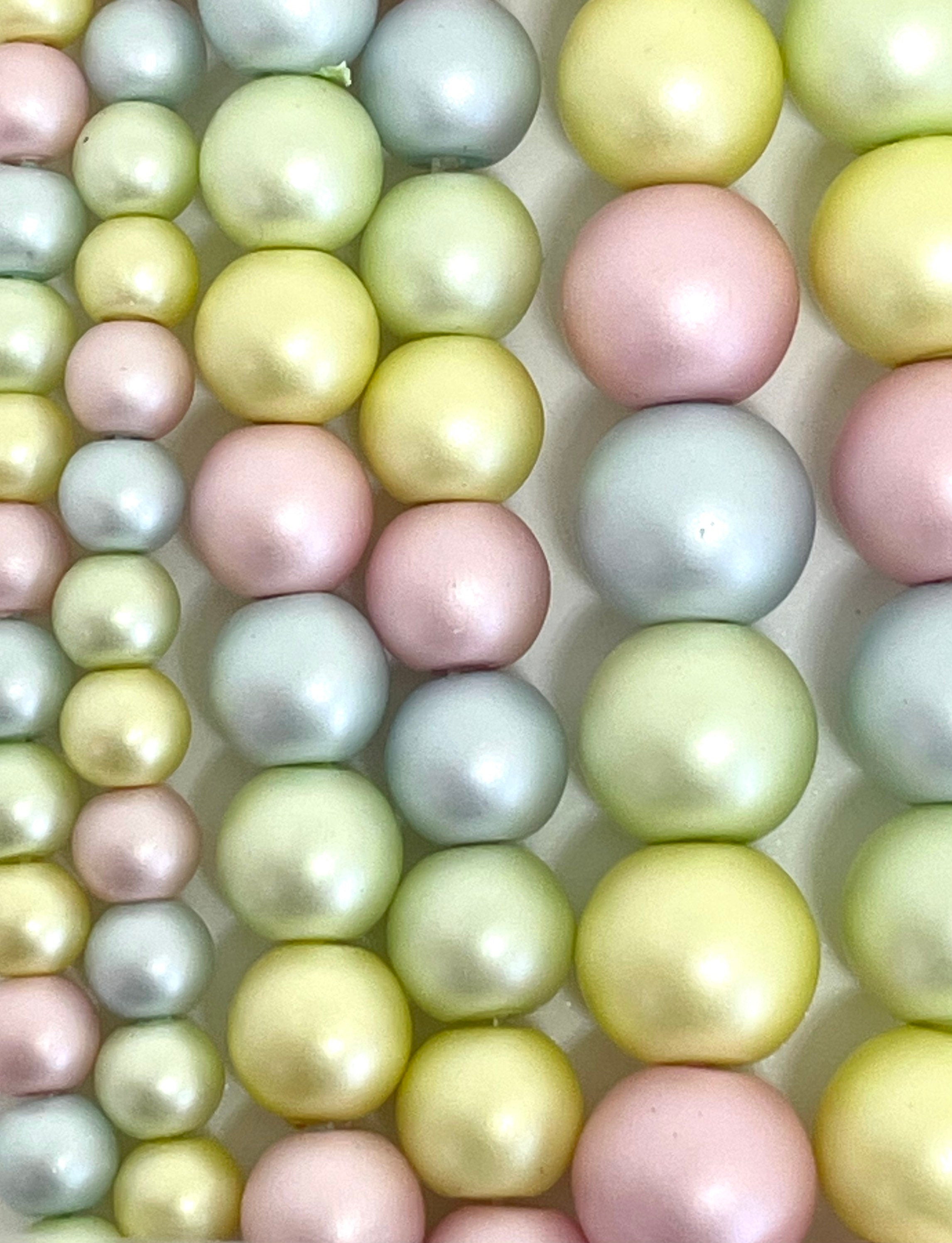 Pastel Glass Pearl Beads, Pastel Beads for Easter, Cute Beads for Bracelet Making, Kawaii Beads, Sweet Lolita, Gyaru, Candy Beads