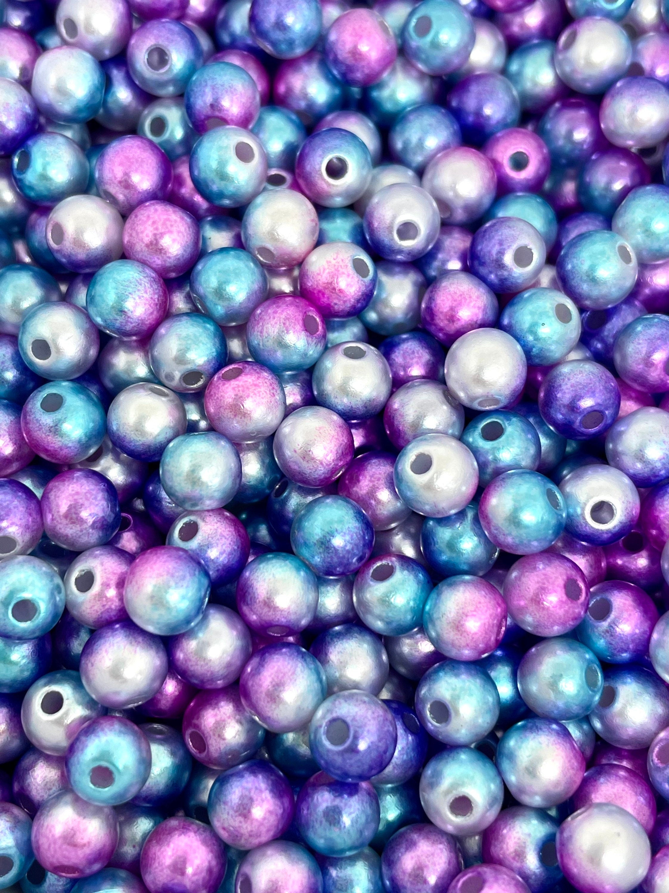 Mermaid Beads for Jewelry Making, Imitation Pearls for Bracelet, Unique Beads for Necklace, Cute Spacer Beads, Girly Beads, Ombre Beads