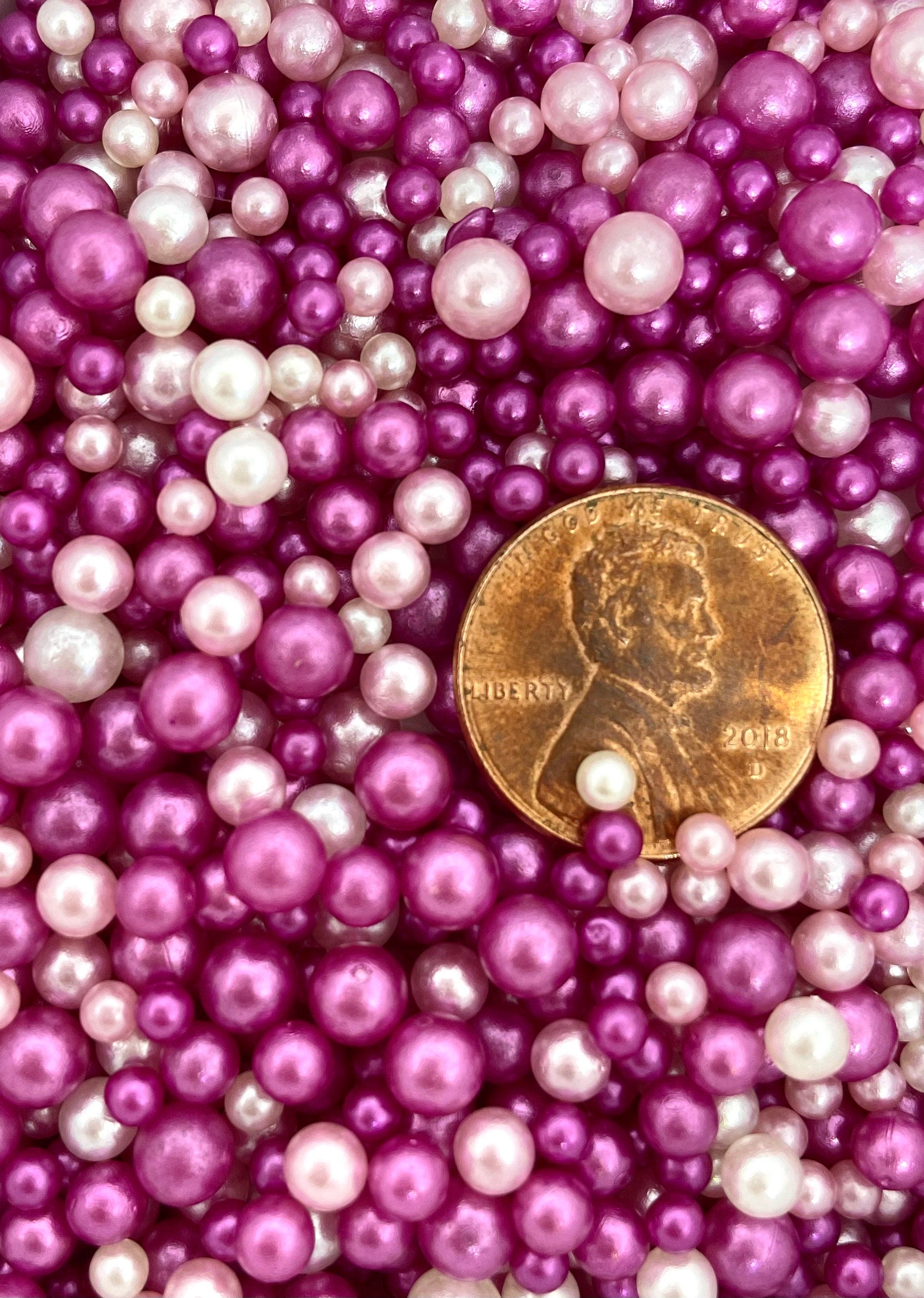 Pink Mix of Fake Sprinkles, Pearl Sprinkles for Slime, Kawaii Sprinkles, Nail Decorations, Faux Sprinkle Mix for Crafting