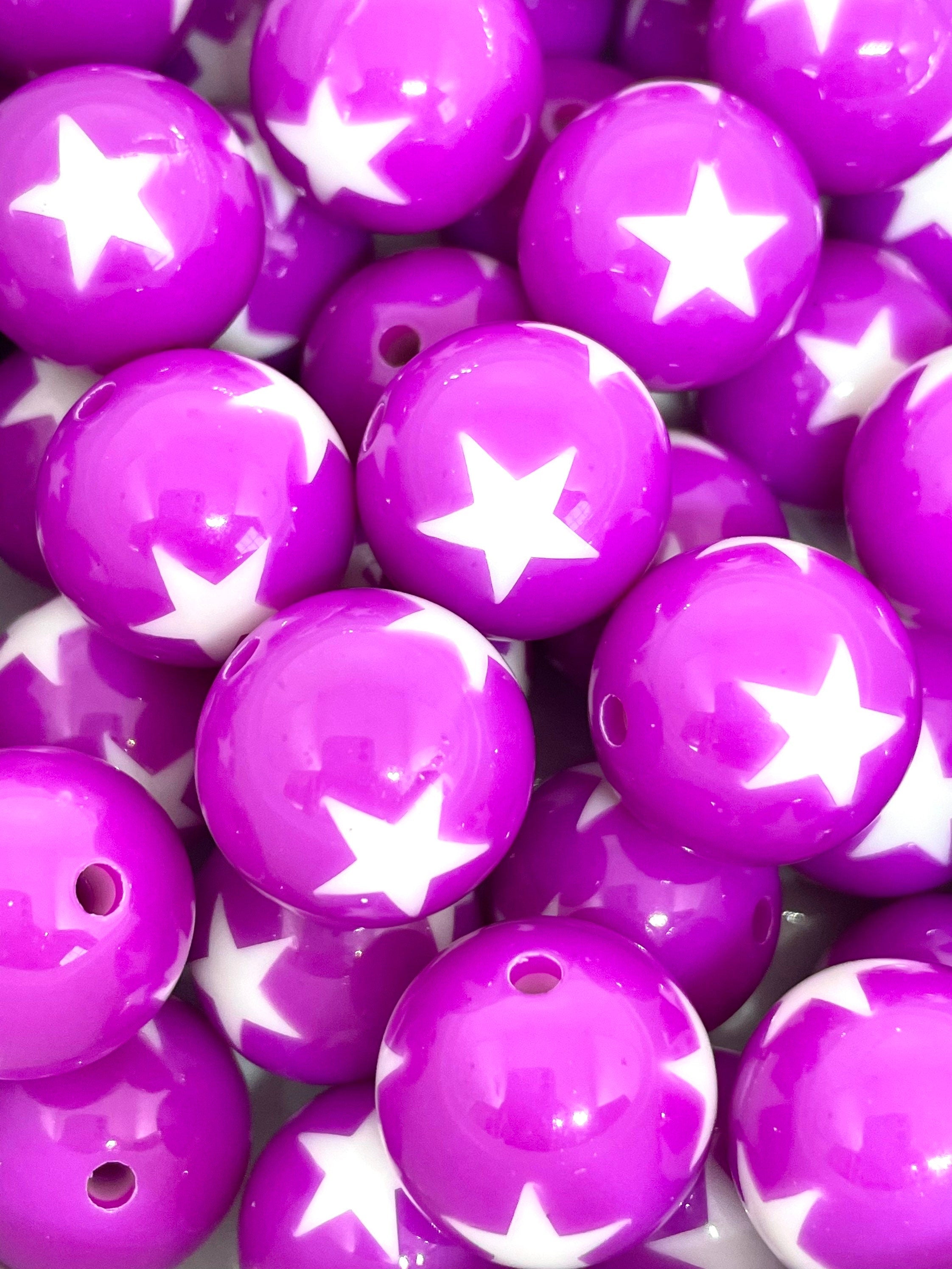 Violet Purple Chunky Beads for Jewelry Making, Large Purple Beads for Chunky Jewelry, Purple Chunky Necklace, Large Round Beads, 20mm Beads