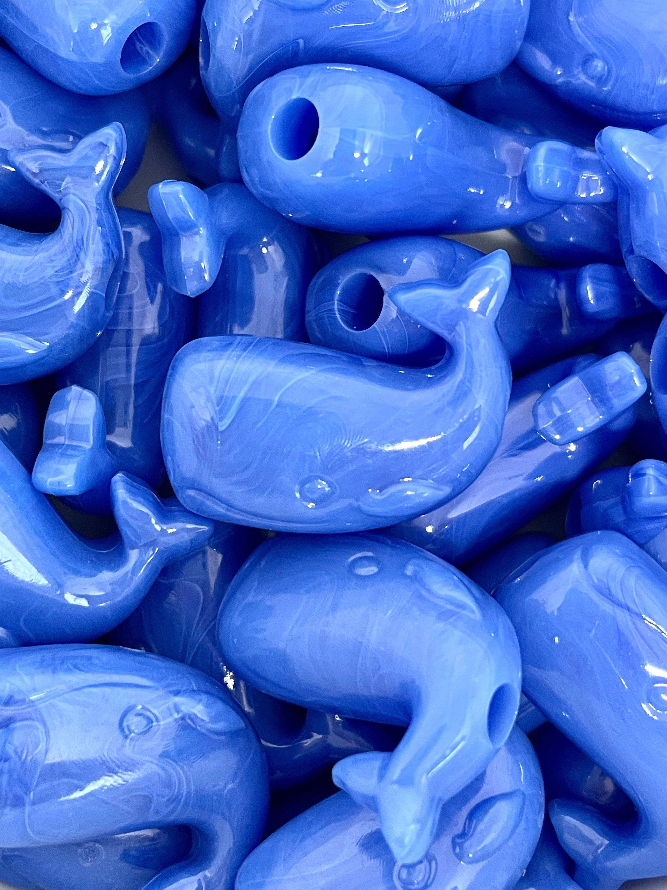Blue Whale Beads, Marine Animal Beads, Ocean Beads, Unique Beads for Jewelry Making, Water Beads for Crafts, Whale Charm for Necklace