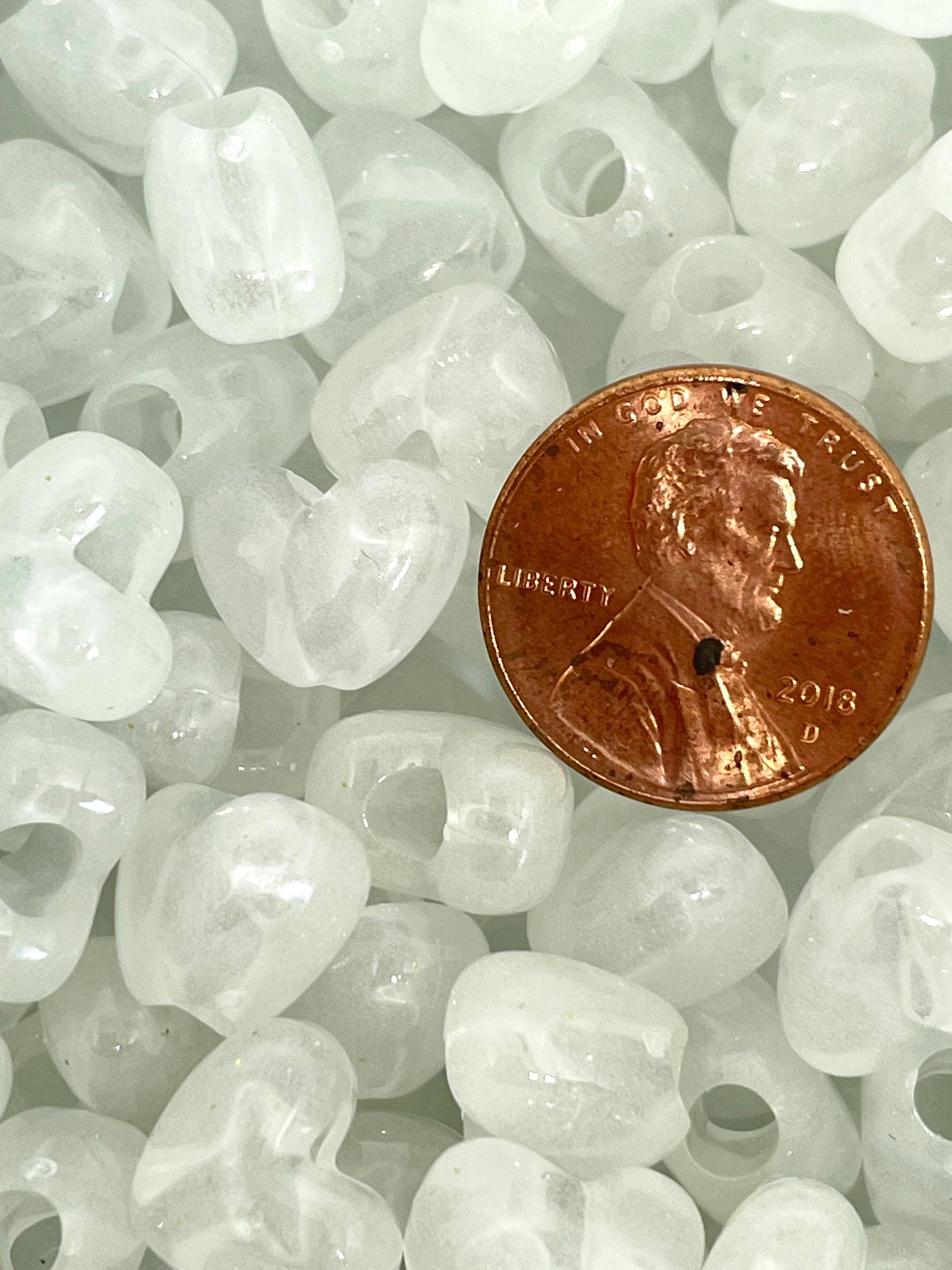 Glow in the Dark Beads, Glow in Dark Heart Beads for Kandi, GID Pony Beads, Heart Barrel Beads for Jewelry Making, Large Hole Beads