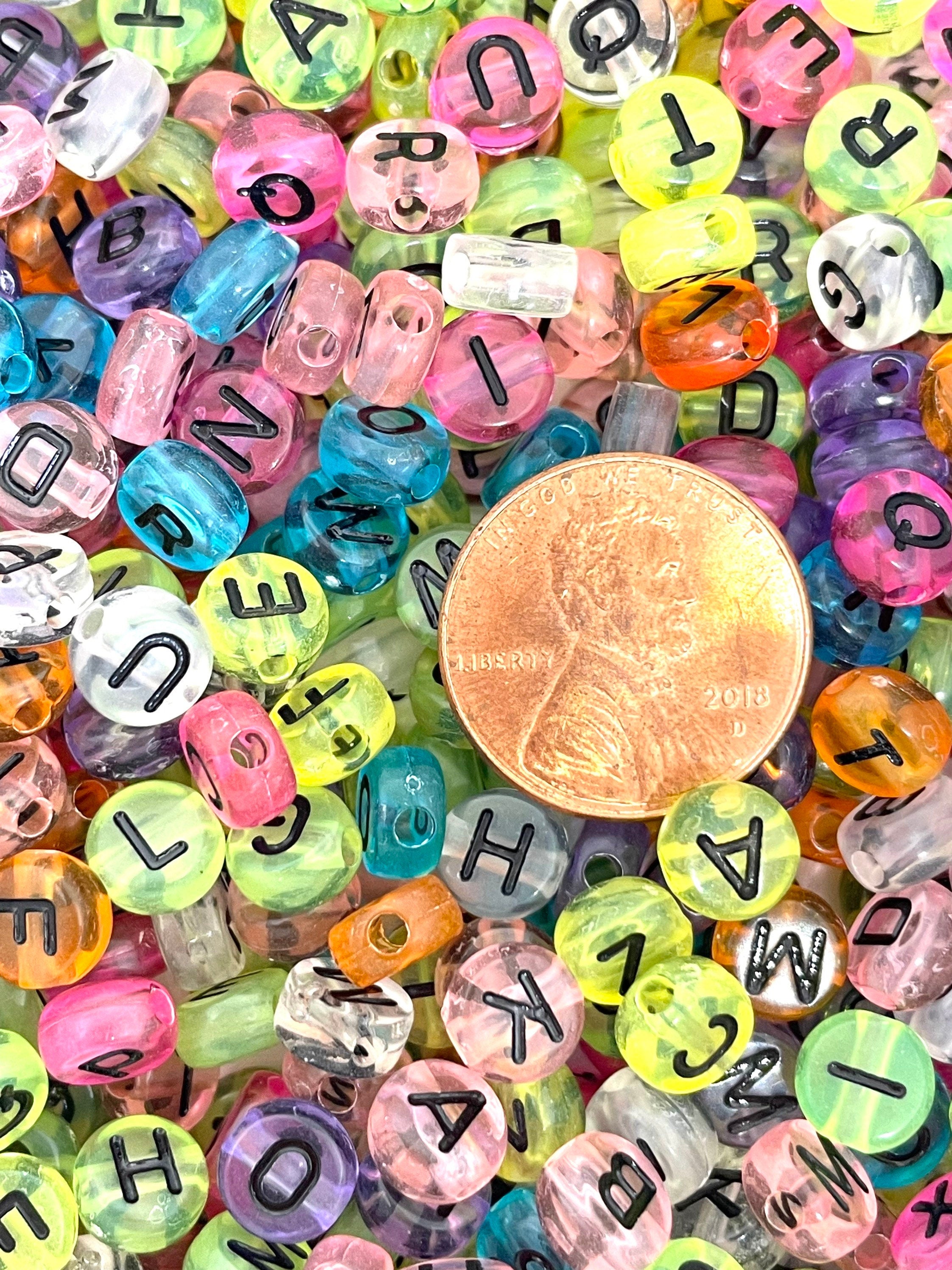 Translucent Bright Letter Beads for Jewelry Making, Clear Alphabet Beads for Bracelet, Bulk Letter Beads, DIY Beads for Name Bracelet