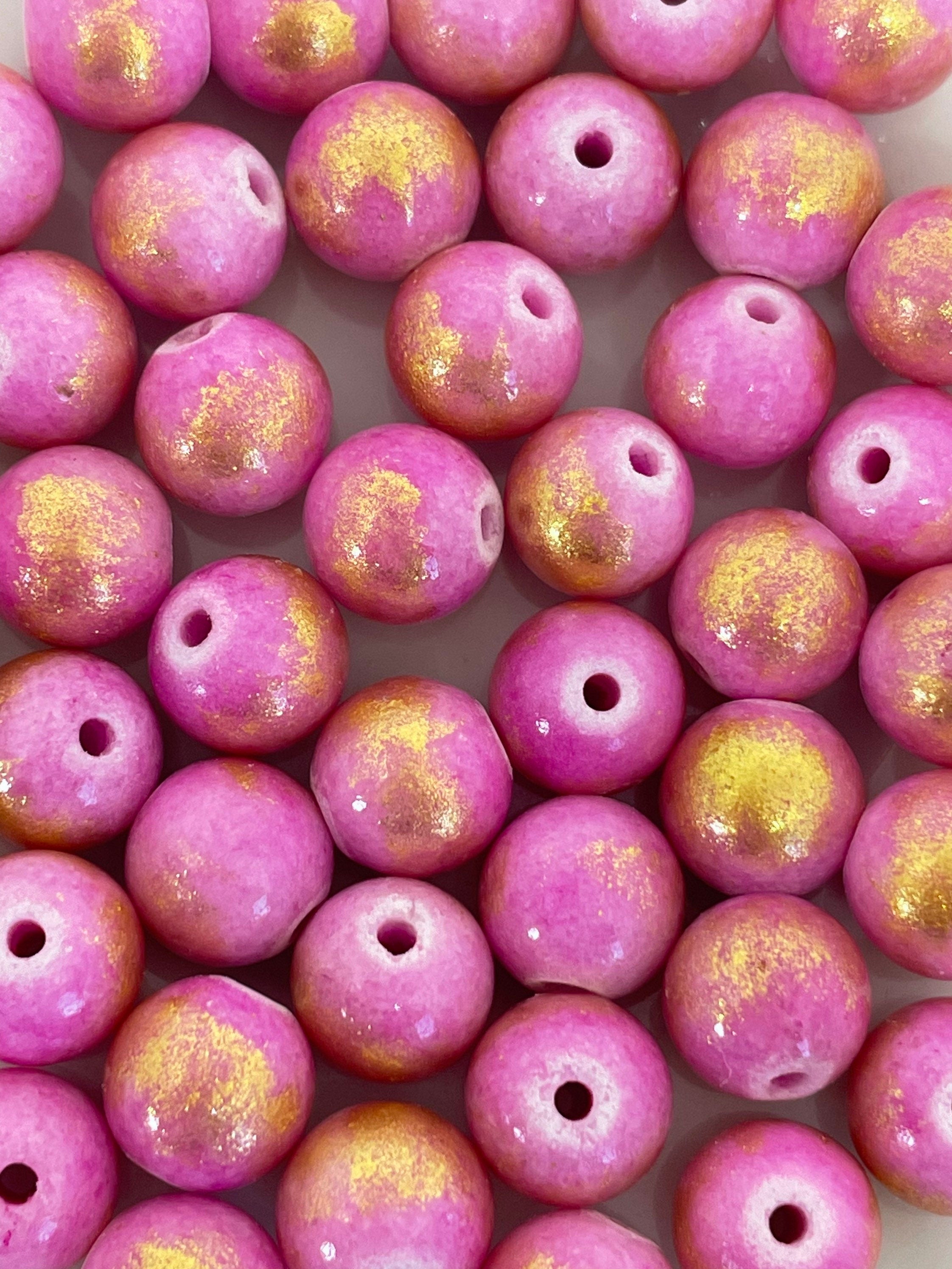 8mm Pink Lapis Lazuli Jade Beads