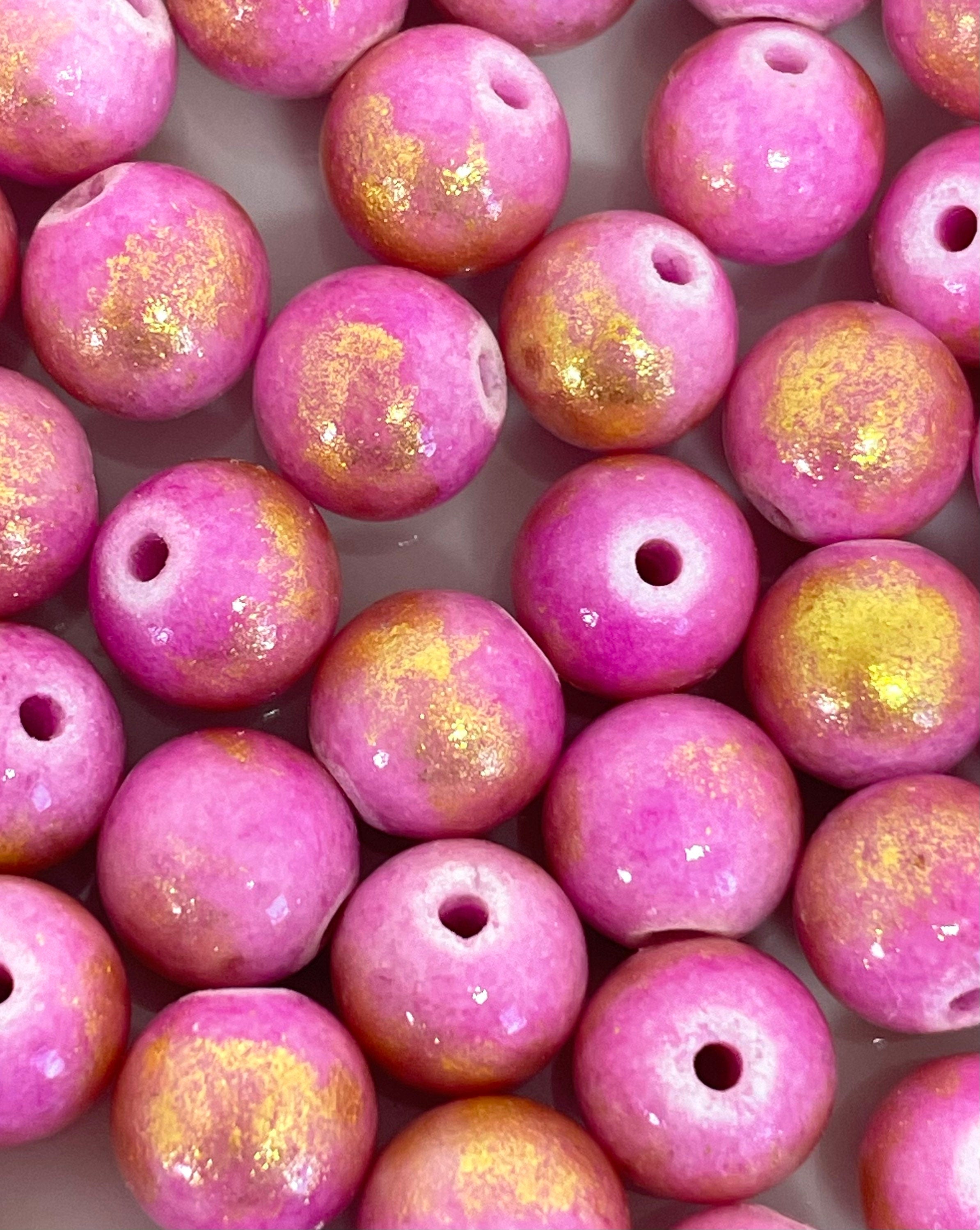 8mm Pink Lapis Lazuli Jade Beads