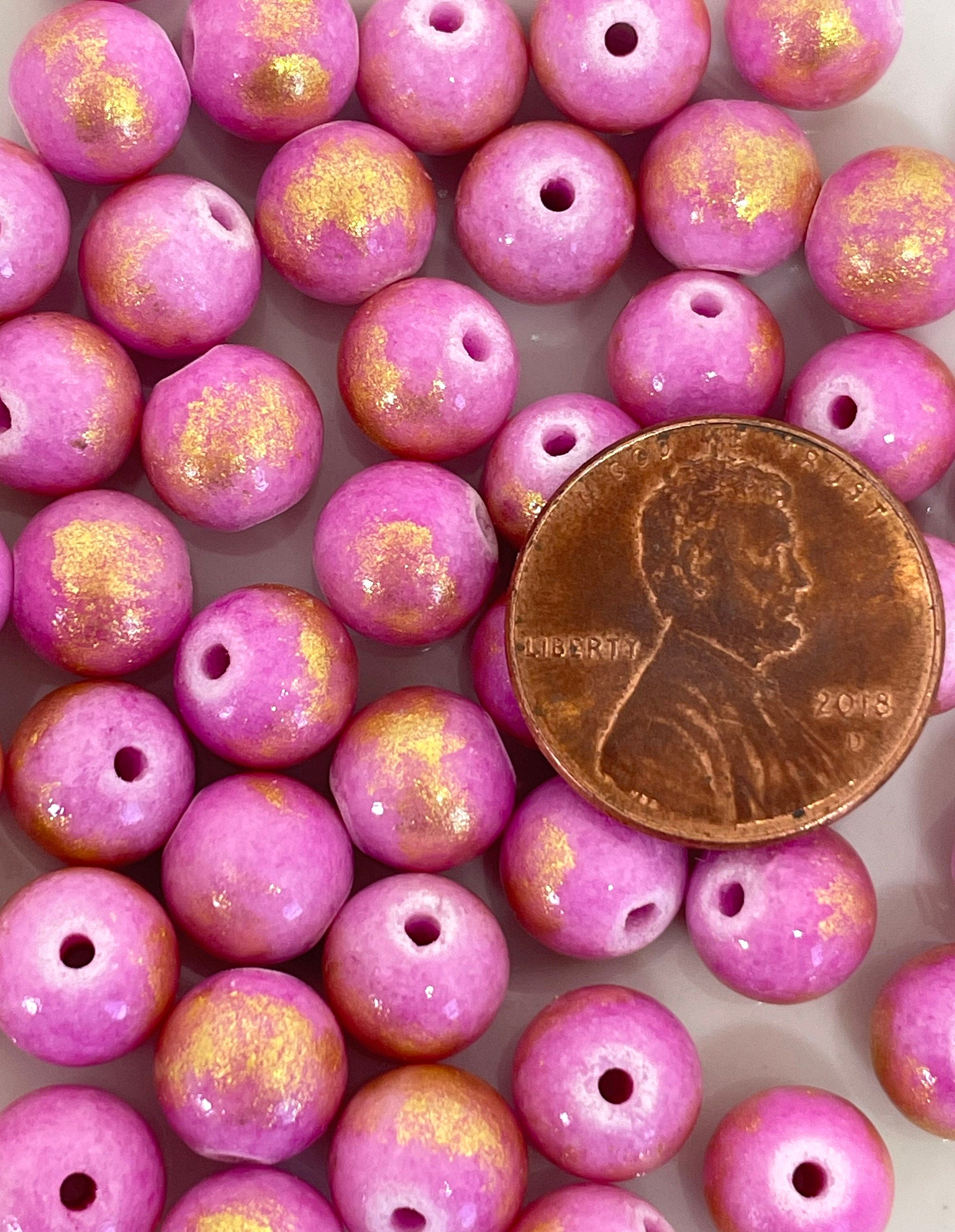 8mm Pink Lapis Lazuli Jade Beads