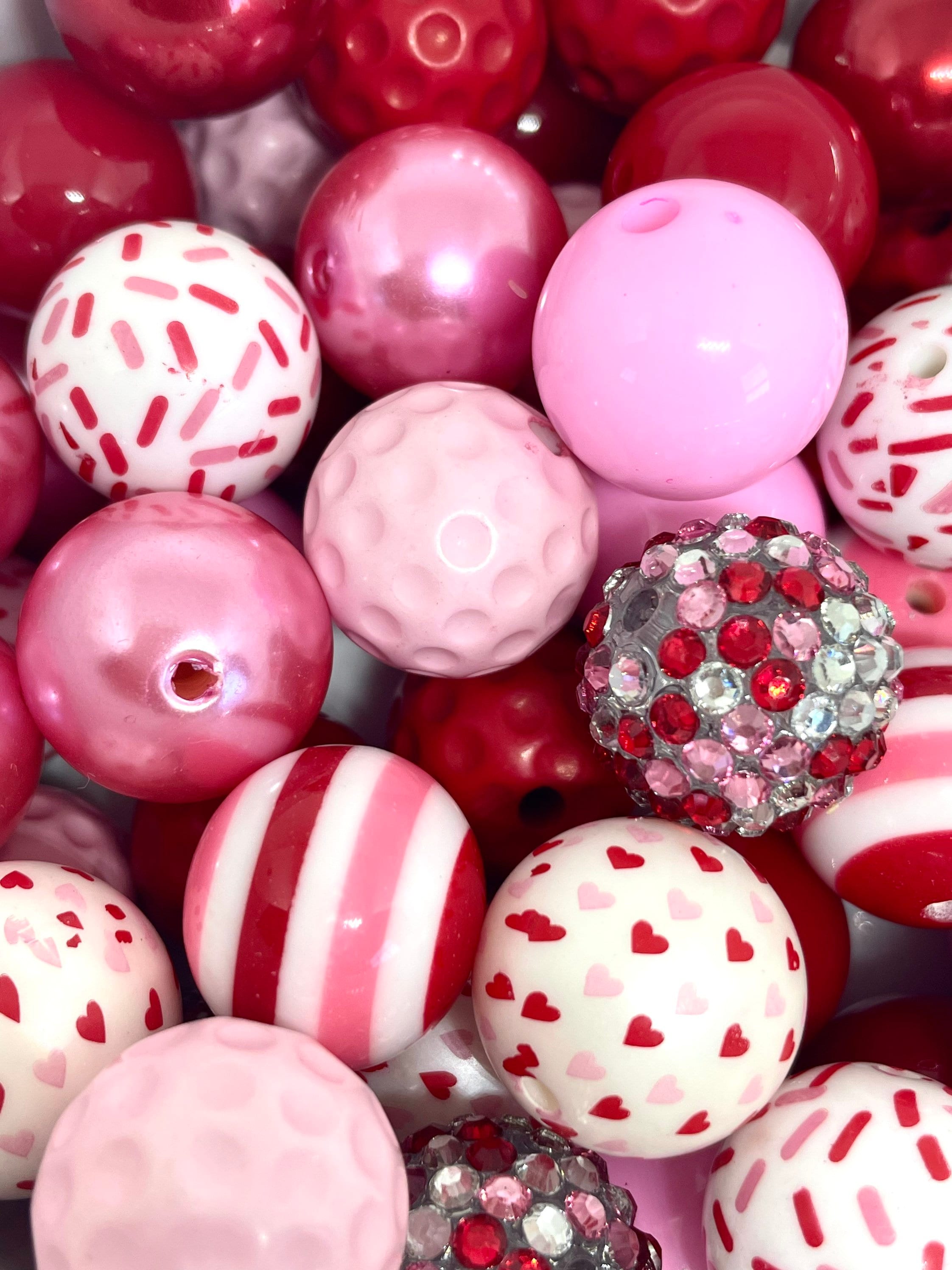 Cutie Love Bead Set for Valentine's Day, Chunky Bead Assortment for Jewelry Making, Beads for Garland, Unique Bead Variety