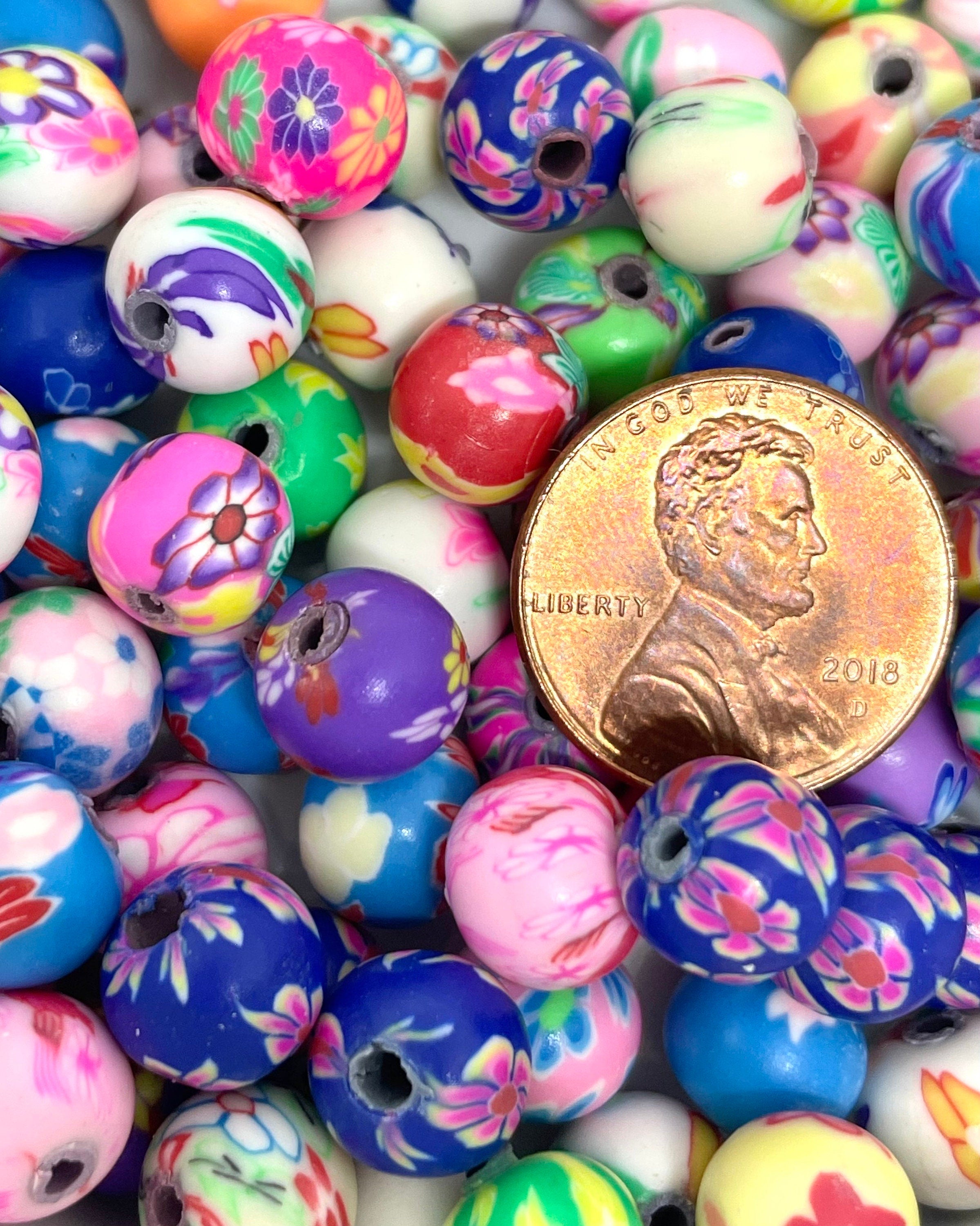 8mm Polymer Clay Boho Beads