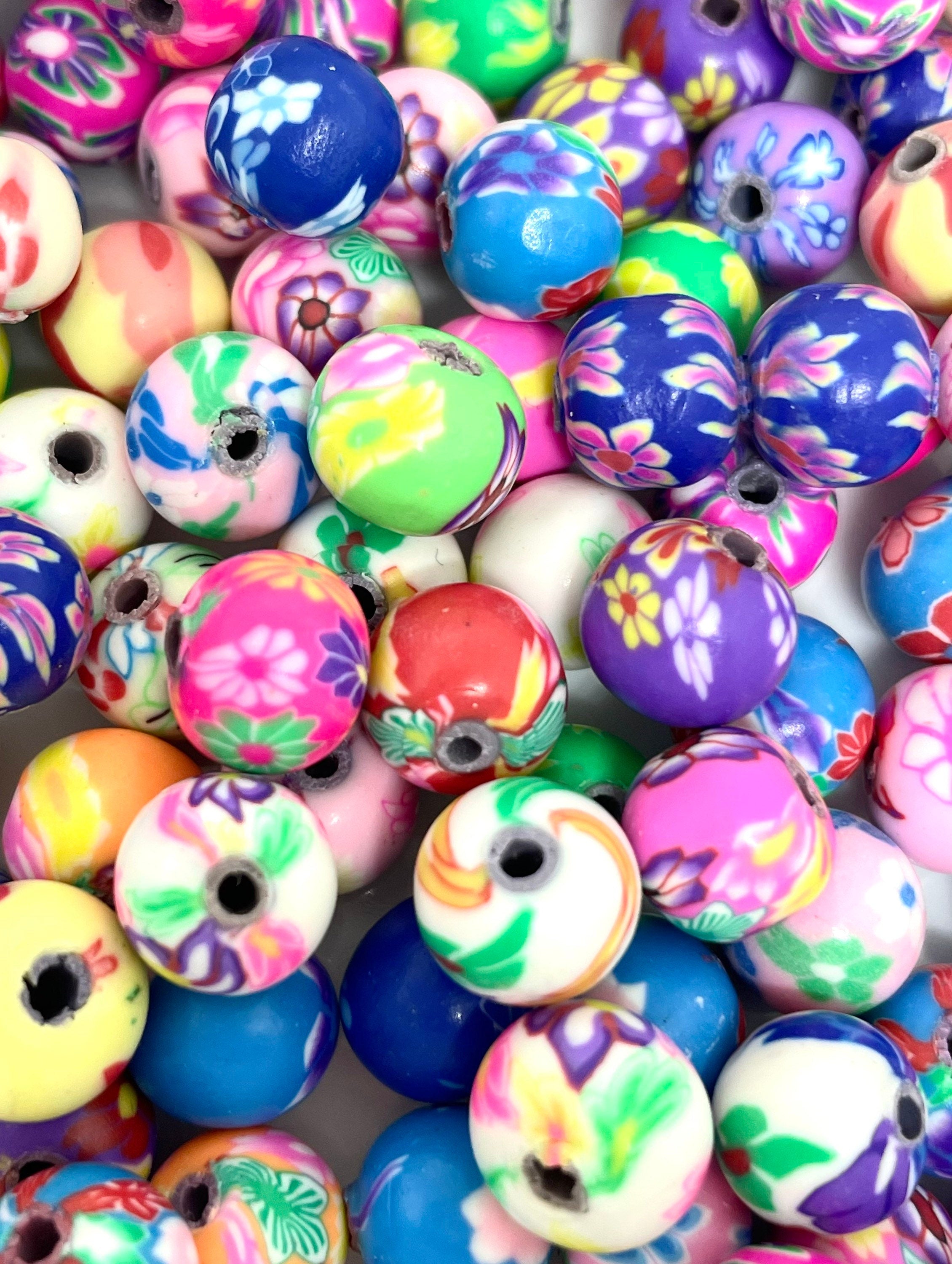 8mm Polymer Clay Boho Beads