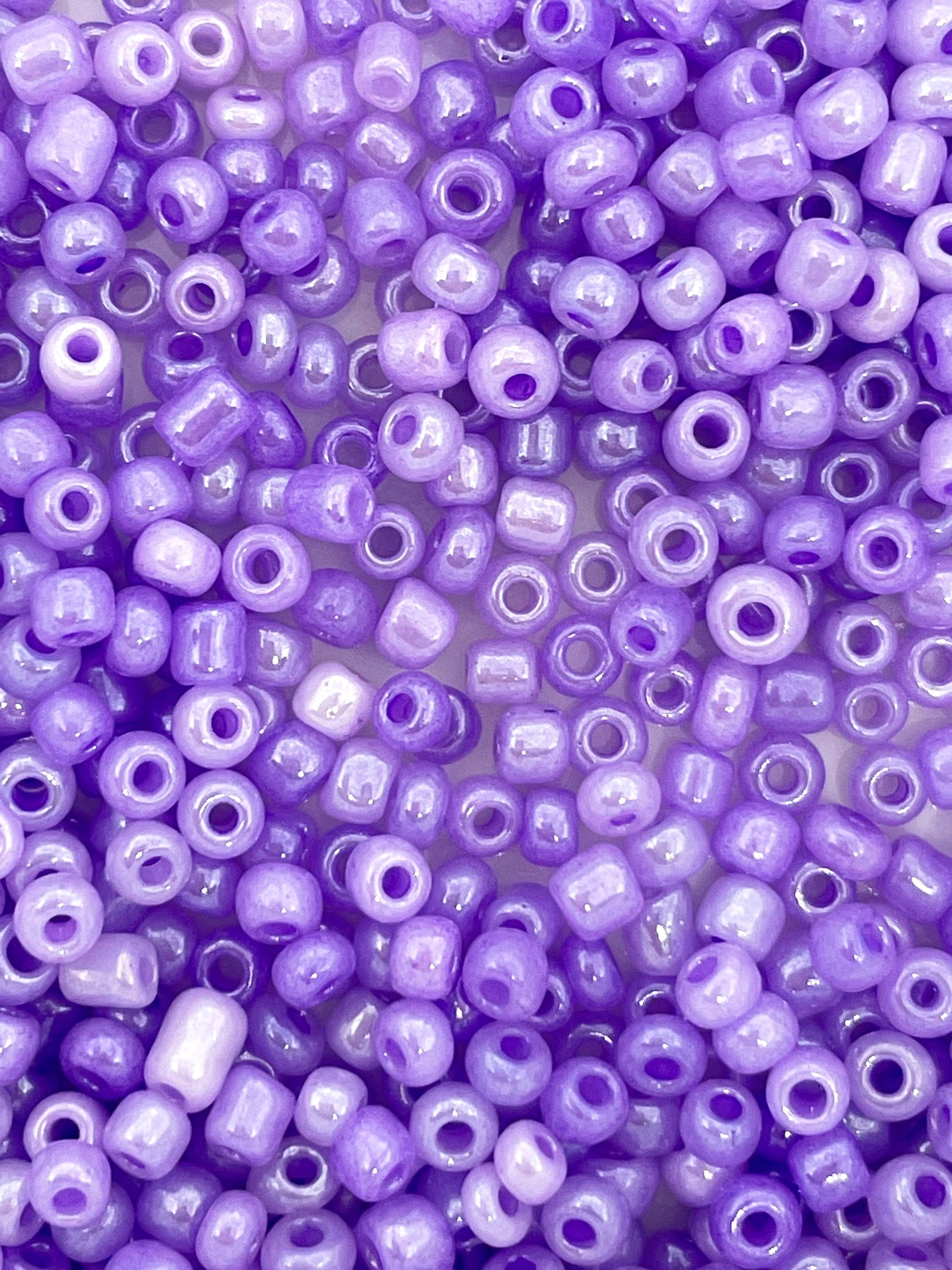 Tiny Violet Purple Seed Beads for Delicate Jewelry, Lavender Glass Beads, Czech Seed Beads for Beaded Necklace