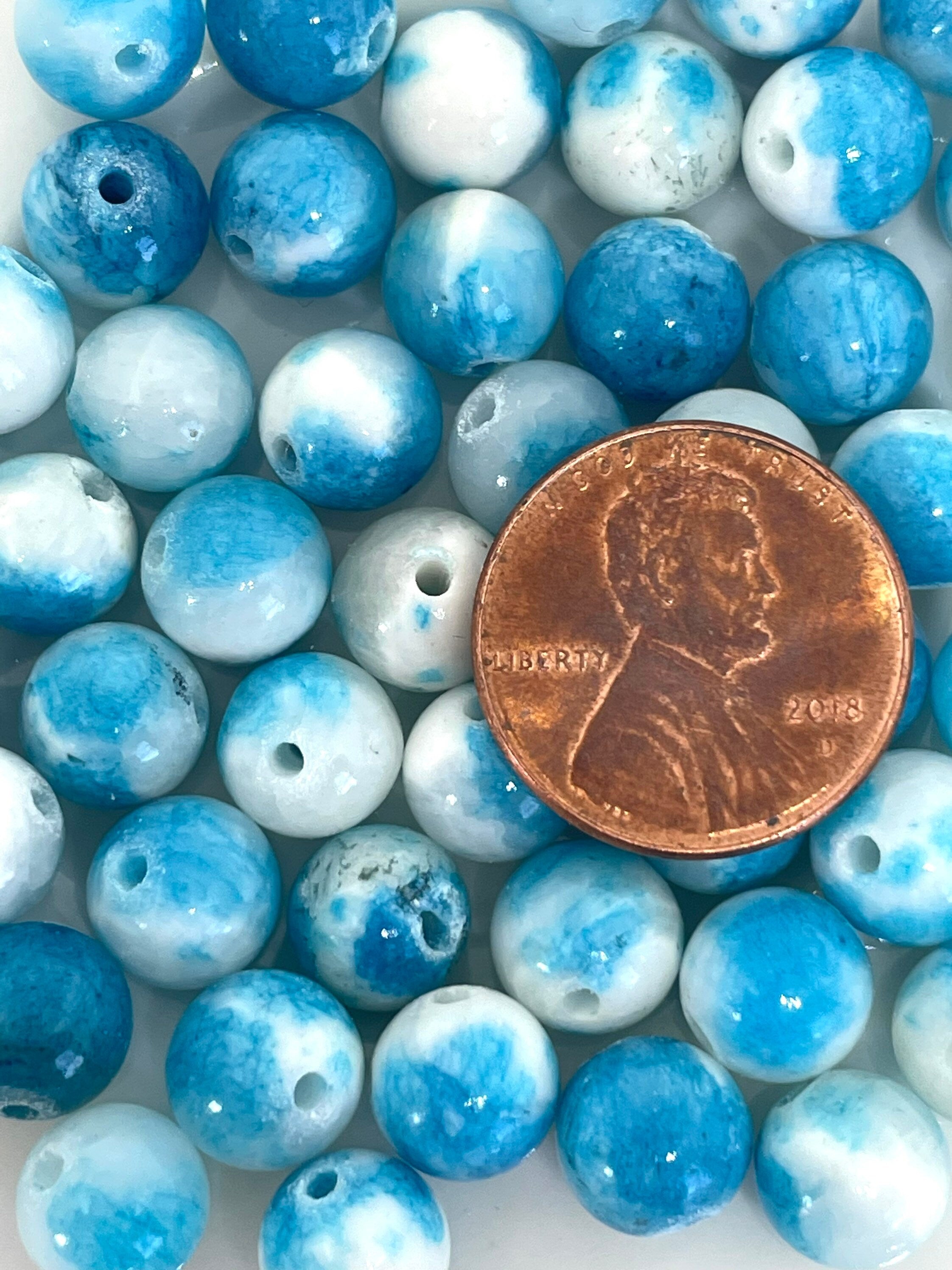 8mm Blue Sky and Cloud Stone Beads