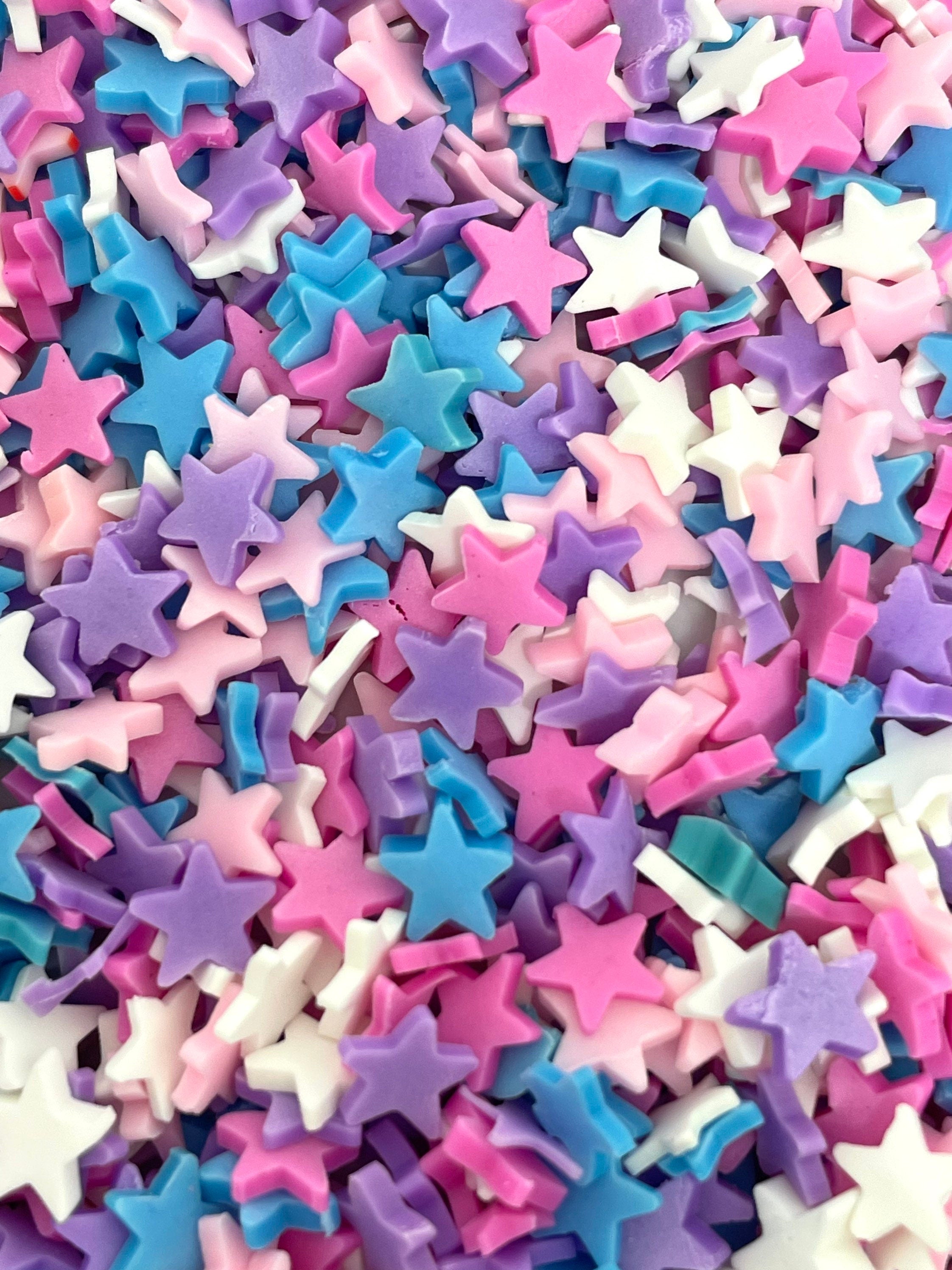 Polymer Clay Fake Sprinkles Star Mix, Kawaii Slime Toppings, Fake Cupcake Decorations, Slime Add Ins, Decoden, Nail Art