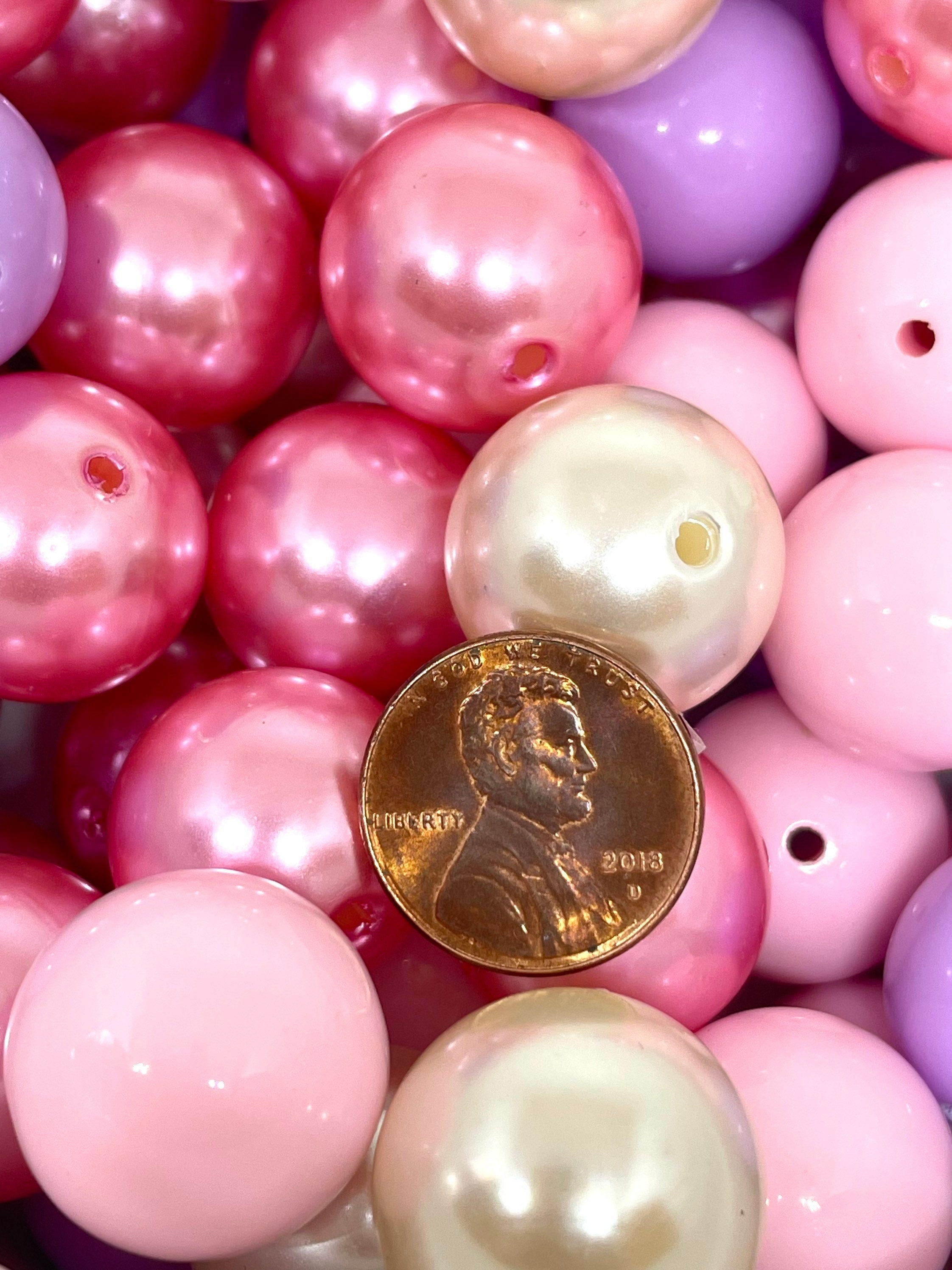 Princess Mix - Chunky Bead Set of Imitation Pearls and Acrylic Beads for Jewelry Making, Garland, Party Decoration
