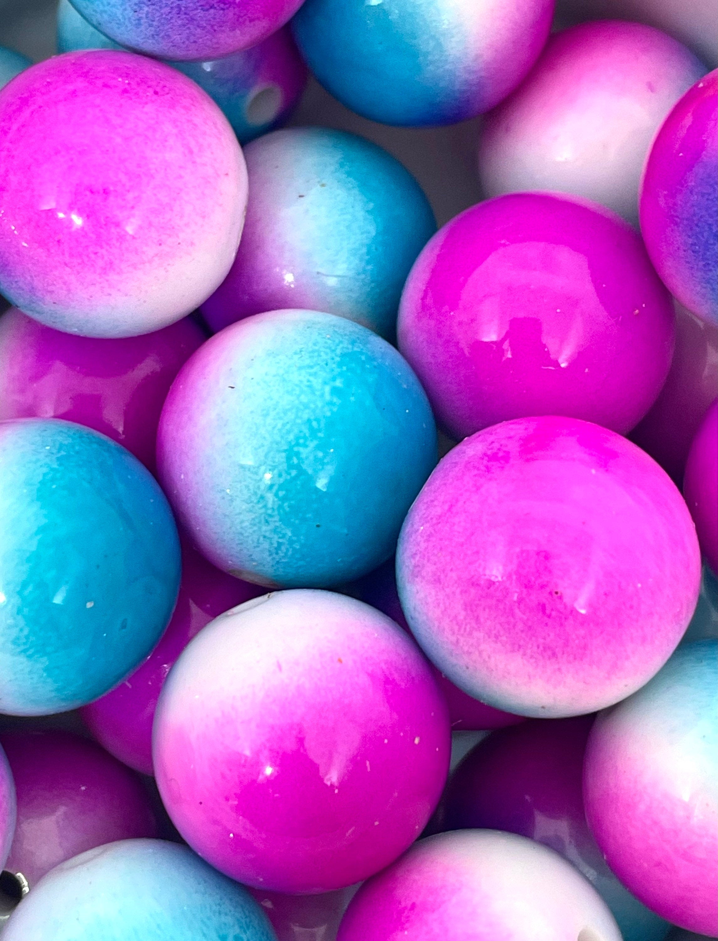 Chunky Mermaid Beads for Jewelry Making, Garland, Party Decorations, Ombre Beads, 20mm Beads, Large Beads