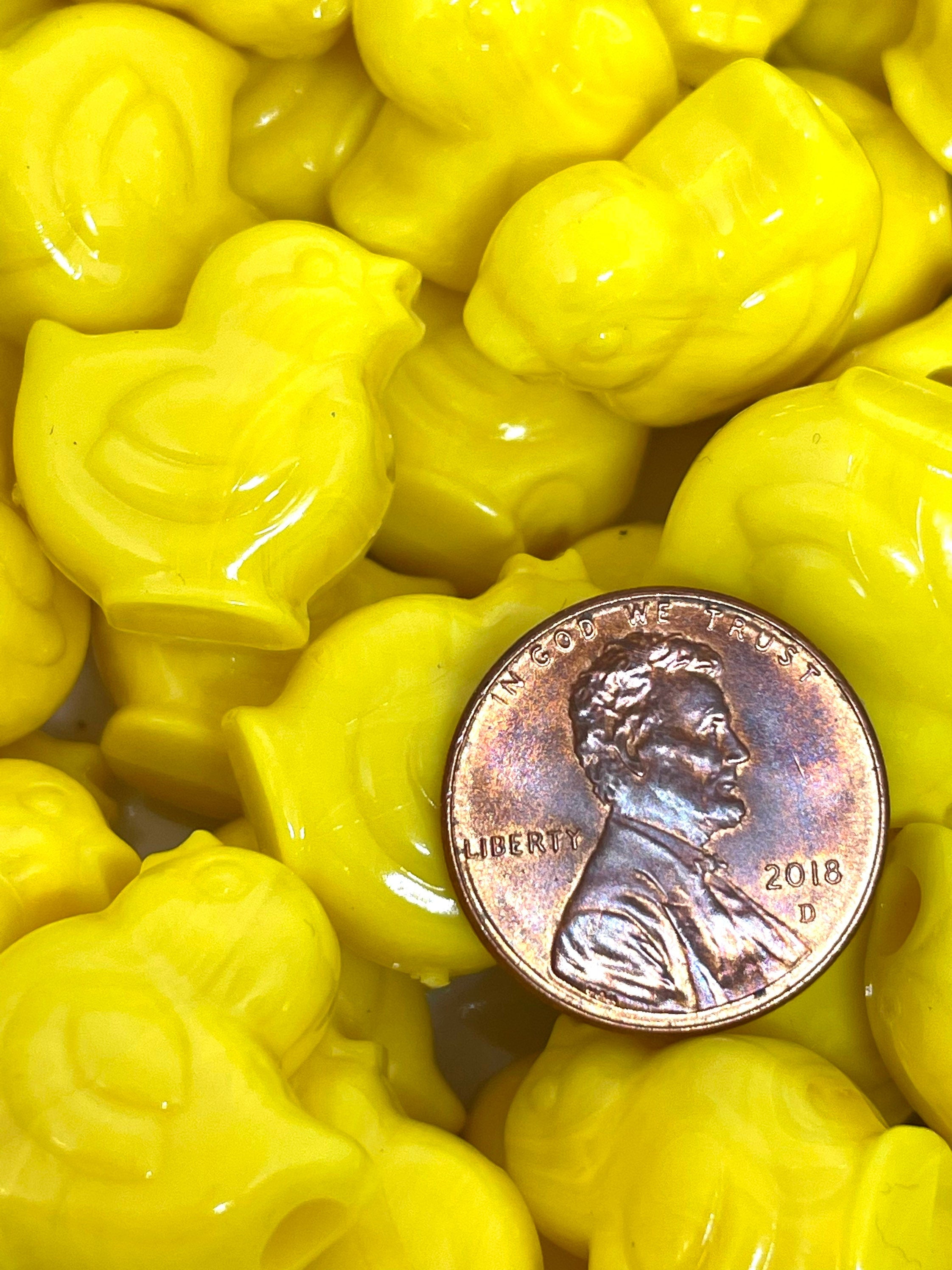 Yellow Chick Beads for Easter, Easter Beads, Chick Charm, Bird Charm for Jewelry Making, Spring Beads