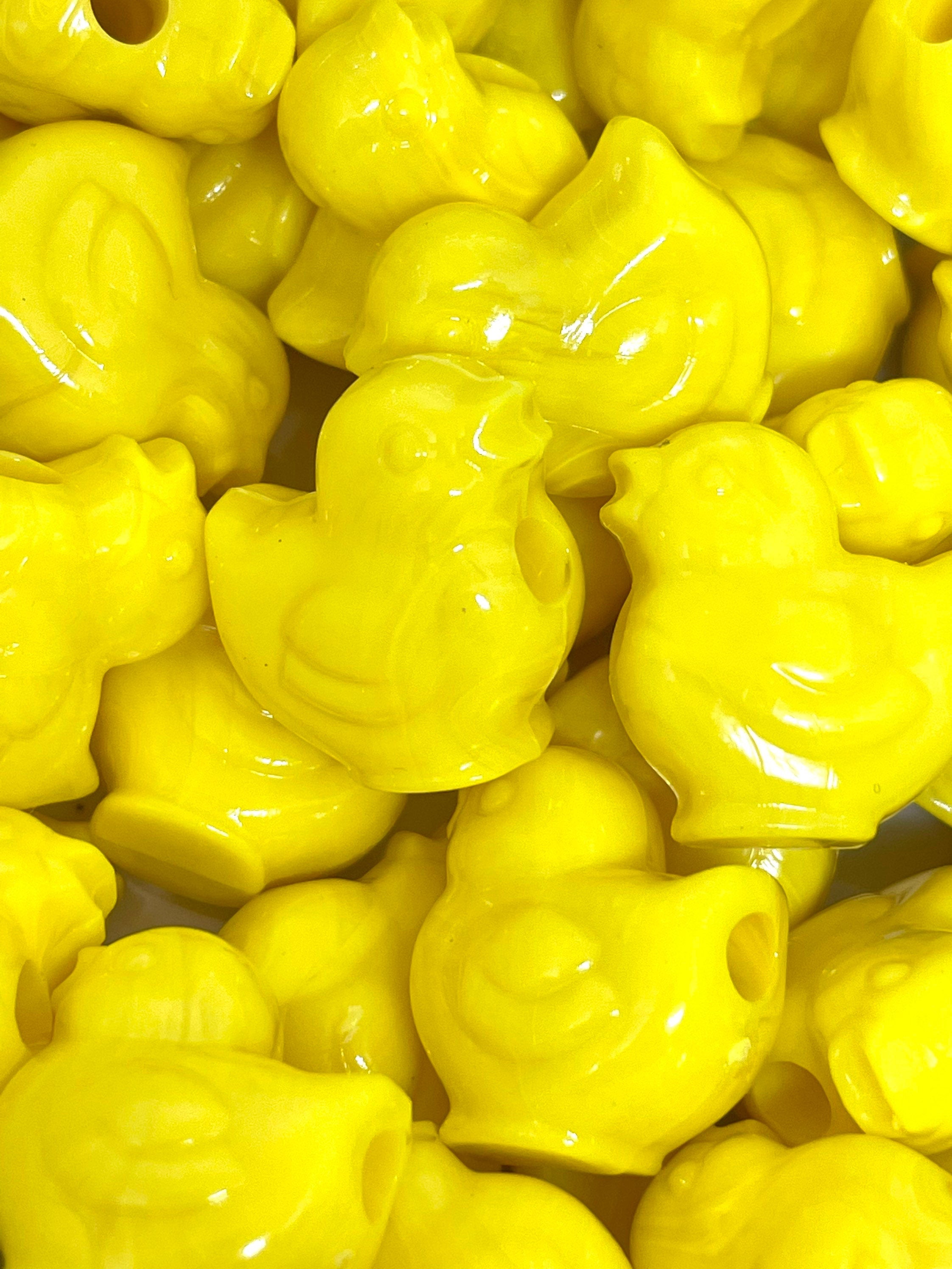 Yellow Chick Beads for Easter, Easter Beads, Chick Charm, Bird Charm for Jewelry Making, Spring Beads