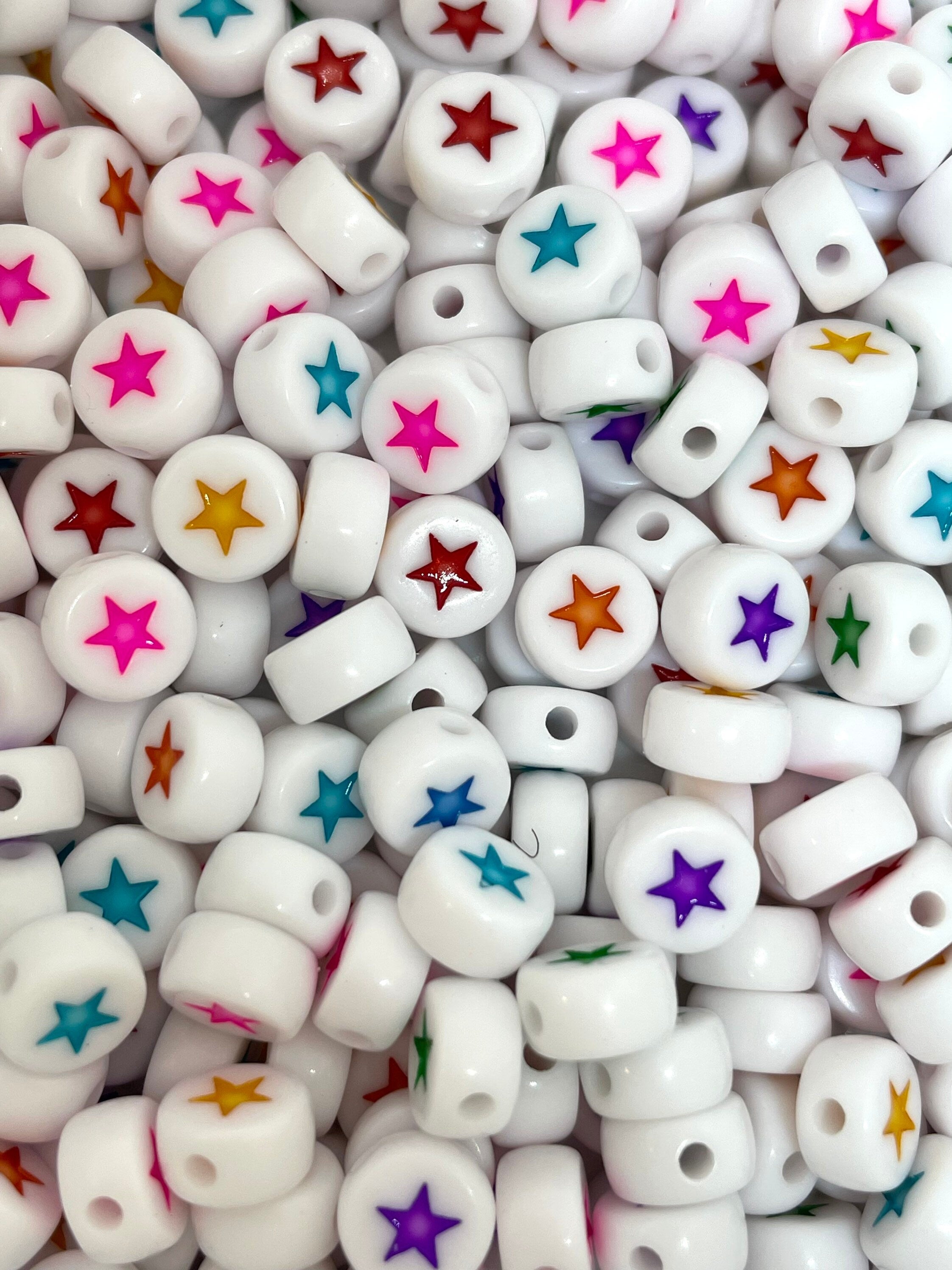 Colorful Star Spacer Beads, Coin Beads for Jewelry Making, Star Beads, Decora Beads, Gyaru Beads, Lolita Beads for Jewelry Making