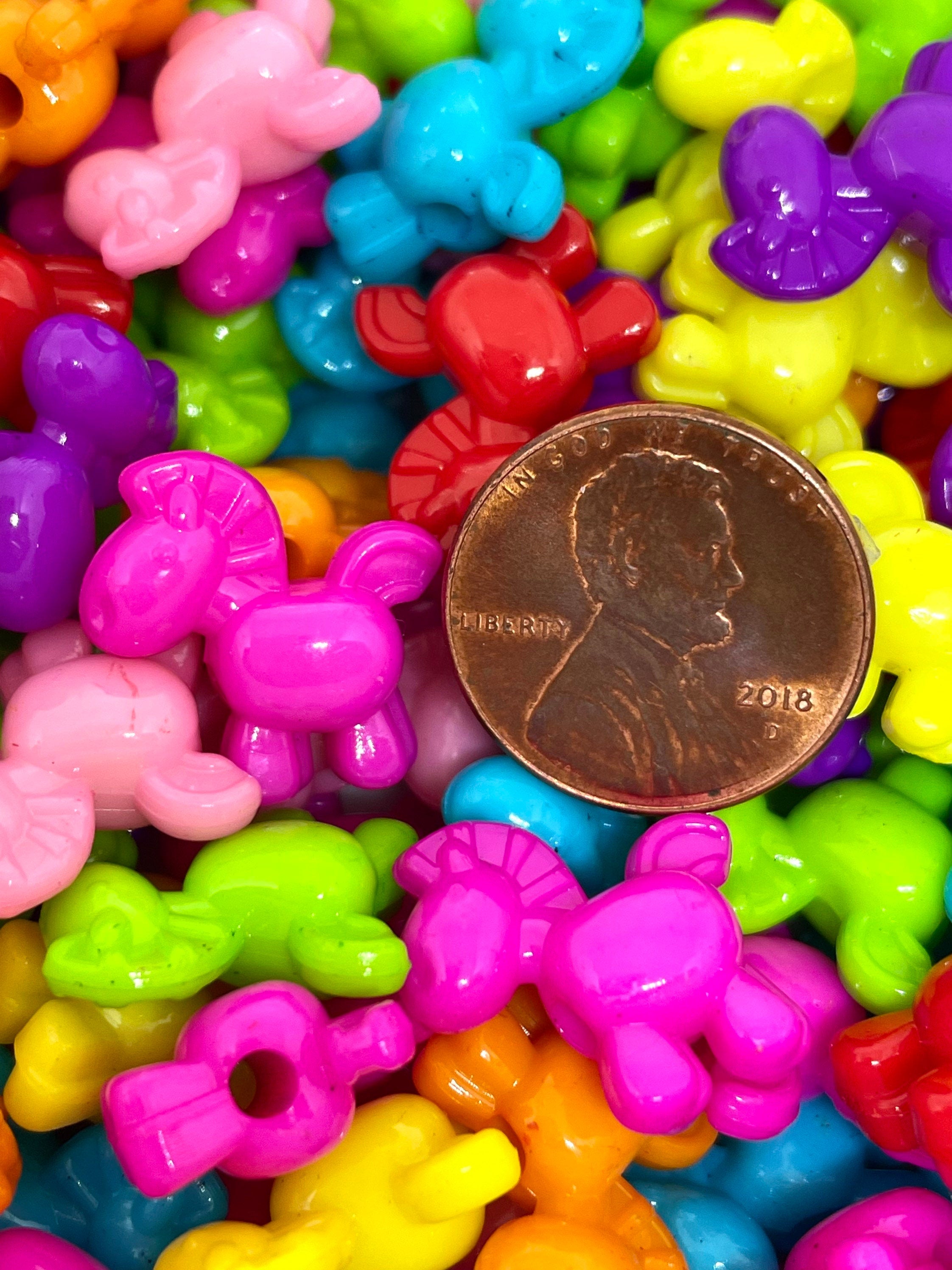 Bright Toy Horse Beads, Colorful Animal Beads, Pony Beads, Horse Charm, Toy Beads, Fun Beads for Jewelry Making