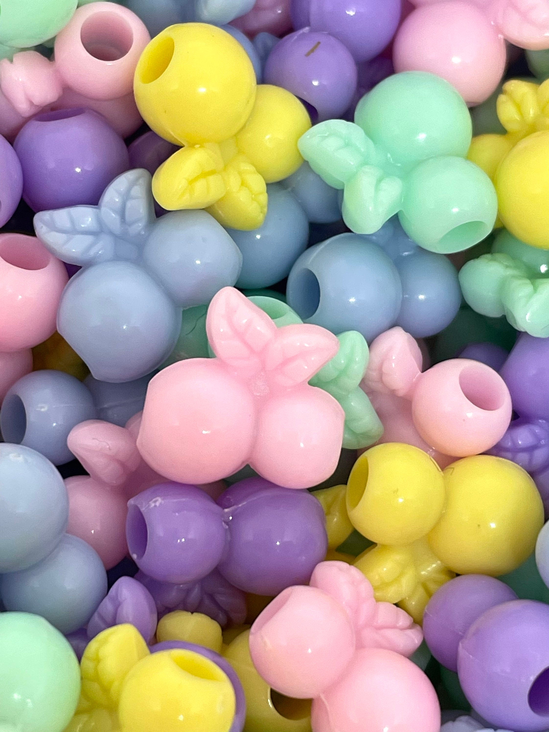 Pastel Cherry Beads, Spring Beads, Easter Beads, Pastel Beads for Jewelry Making, Kawaii Beads, Dolly Kei Beads, Cherry Charm, Fruit Beads
