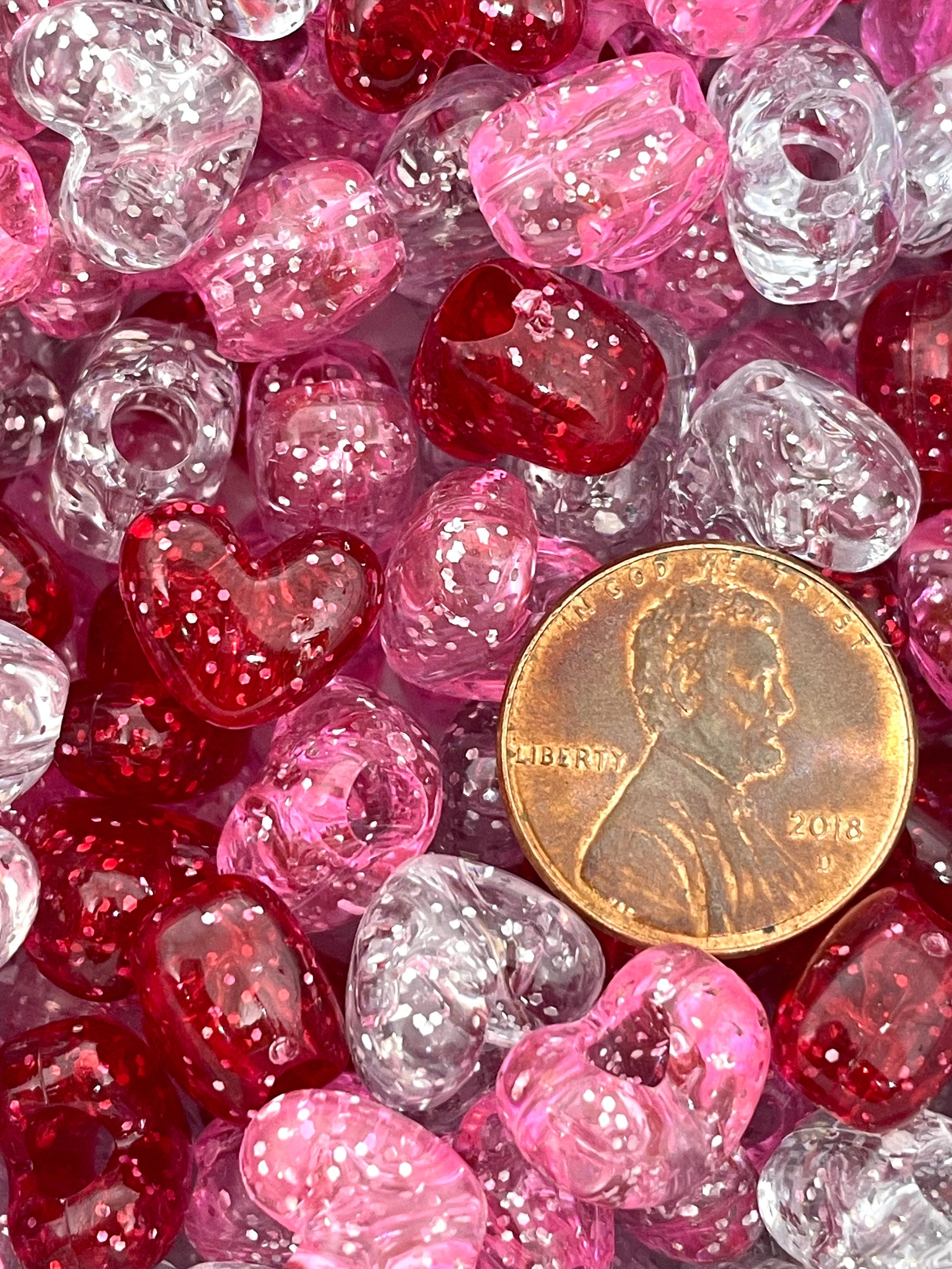 Sparkle Valentine's Day Heart Beads