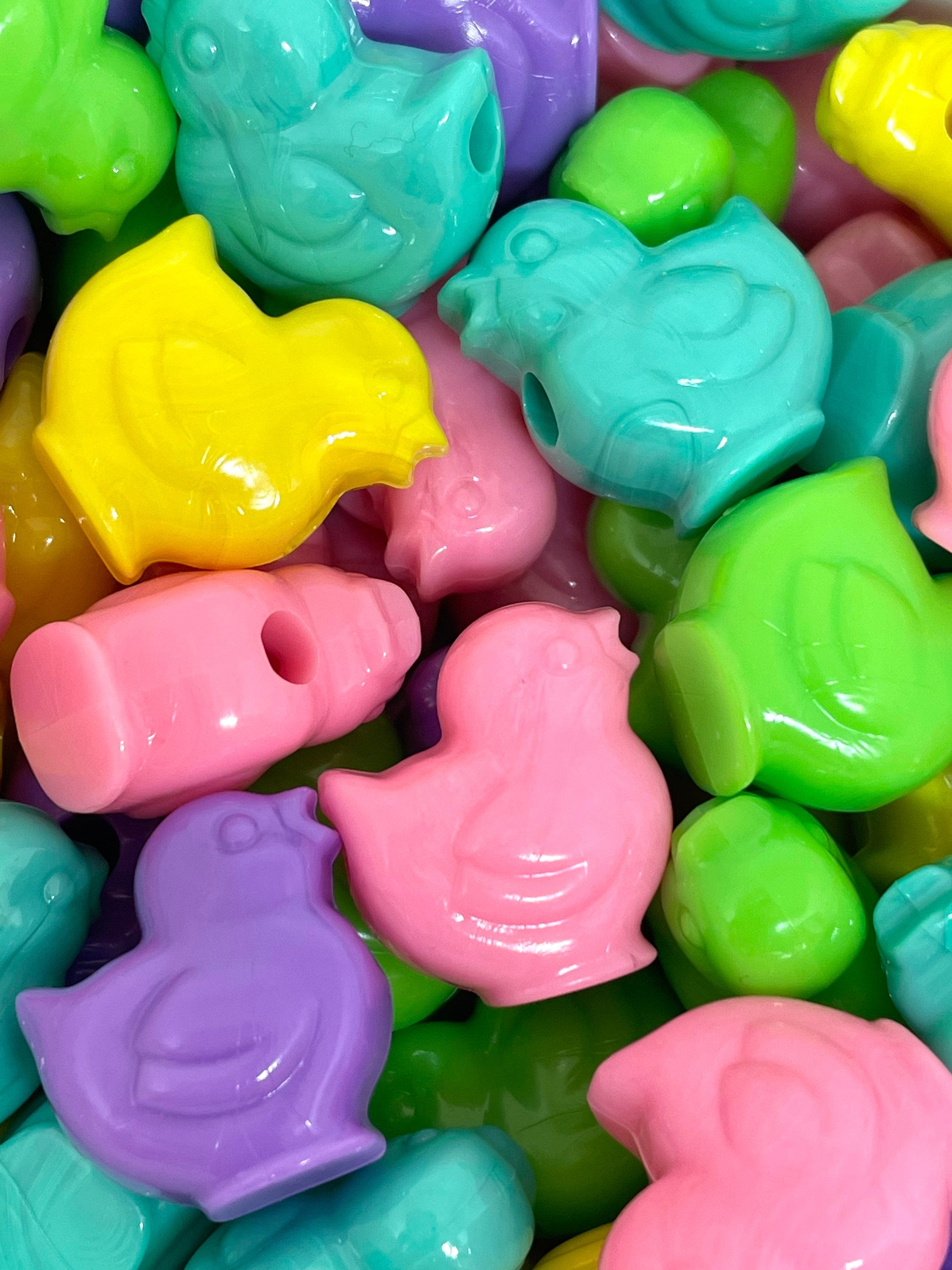 Pastel Baby Chick Beads for Jewelry Making, Easter Beads, Chick Charm, Easter Charm, Pastel Beads, Spring Beads