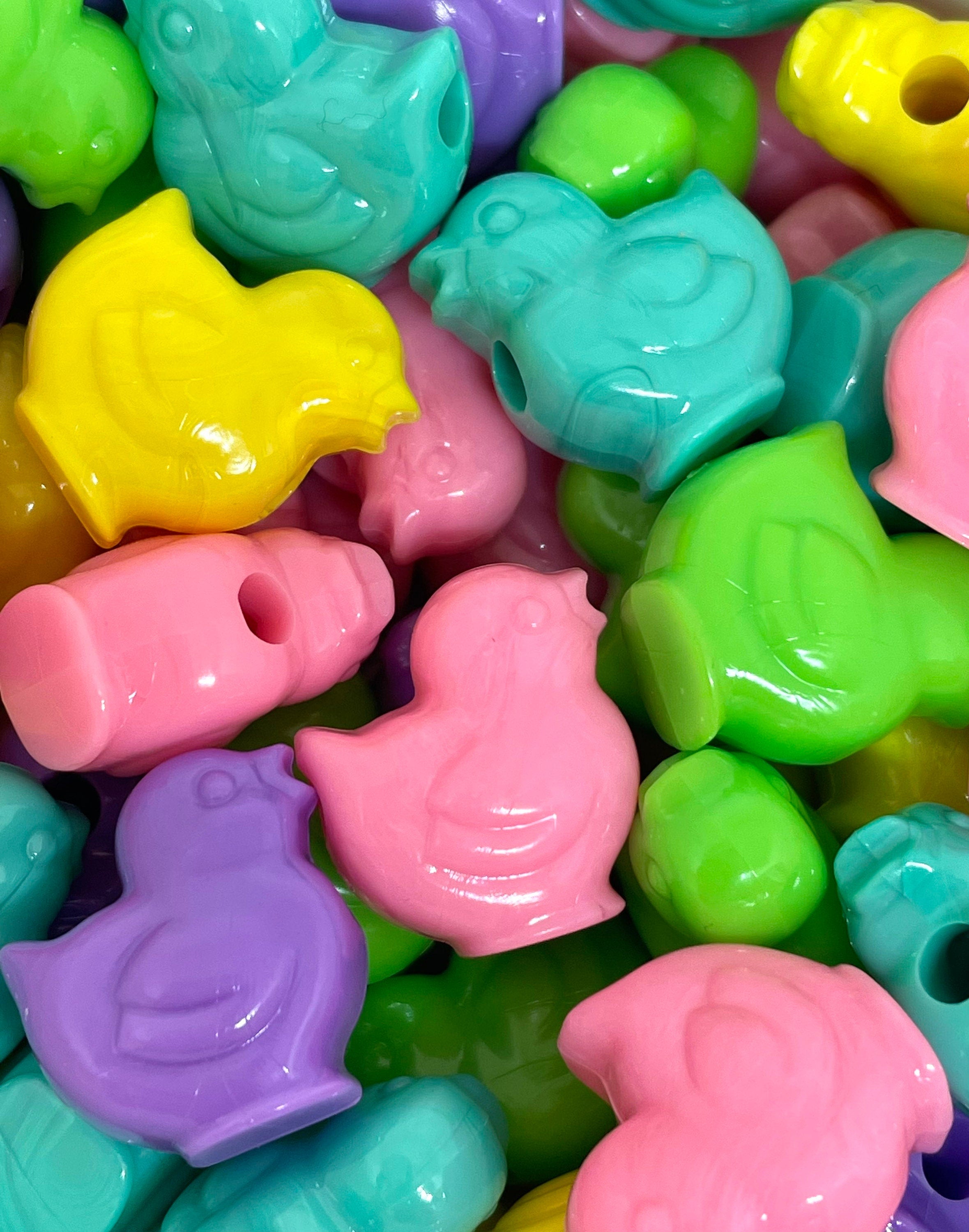 Pastel Baby Chick Beads for Jewelry Making, Easter Beads, Chick Charm, Easter Charm, Pastel Beads, Spring Beads
