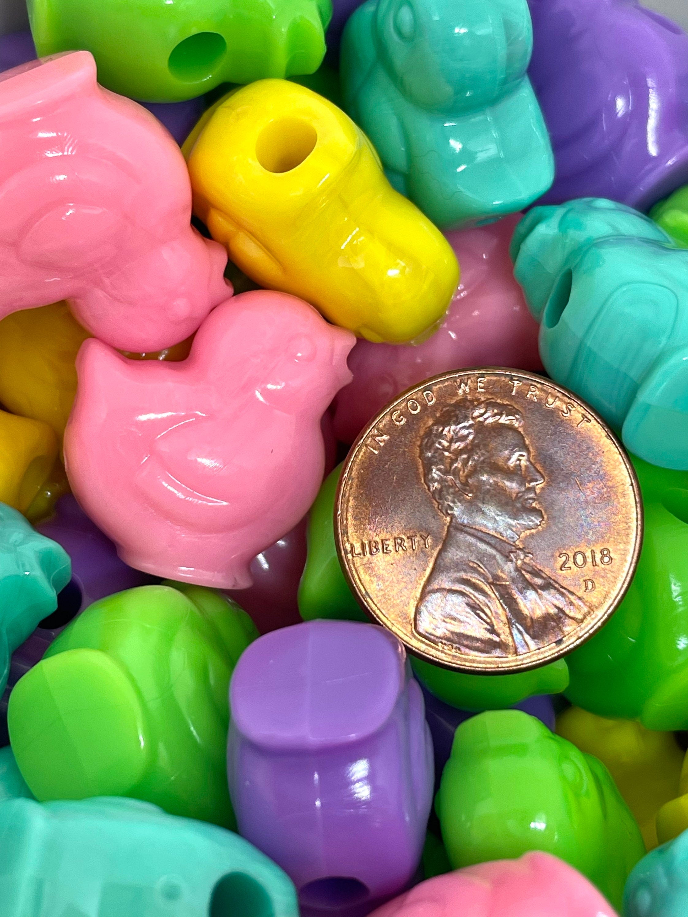 Pastel Baby Chick Beads for Jewelry Making, Easter Beads, Chick Charm, Easter Charm, Pastel Beads, Spring Beads