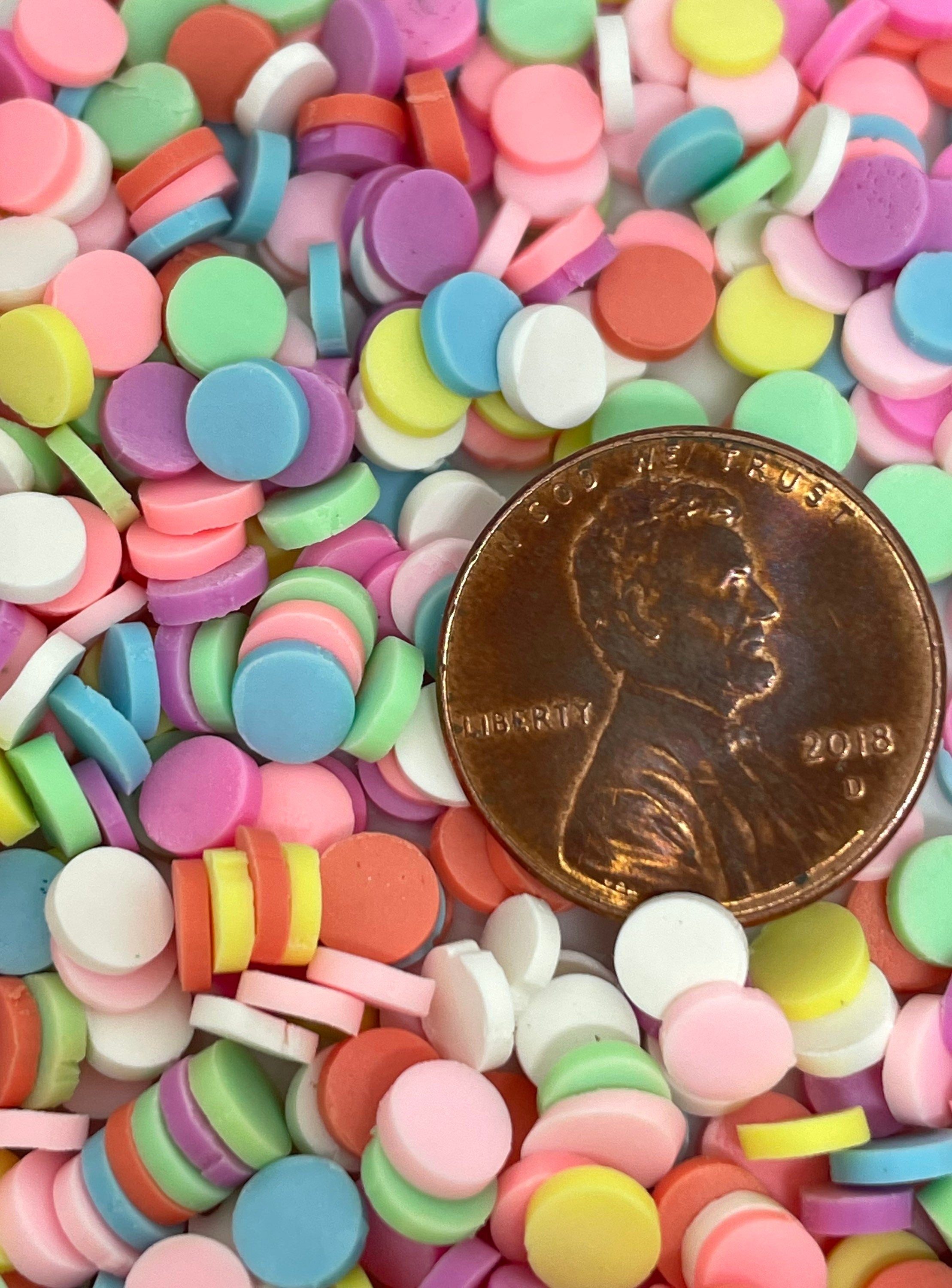 Rainbow Polymer Clay Sprinkles, Polymer Clay Confetti, Fake Sprinkles for Slime, Slime Add-Ins, Nail Art, Decoden