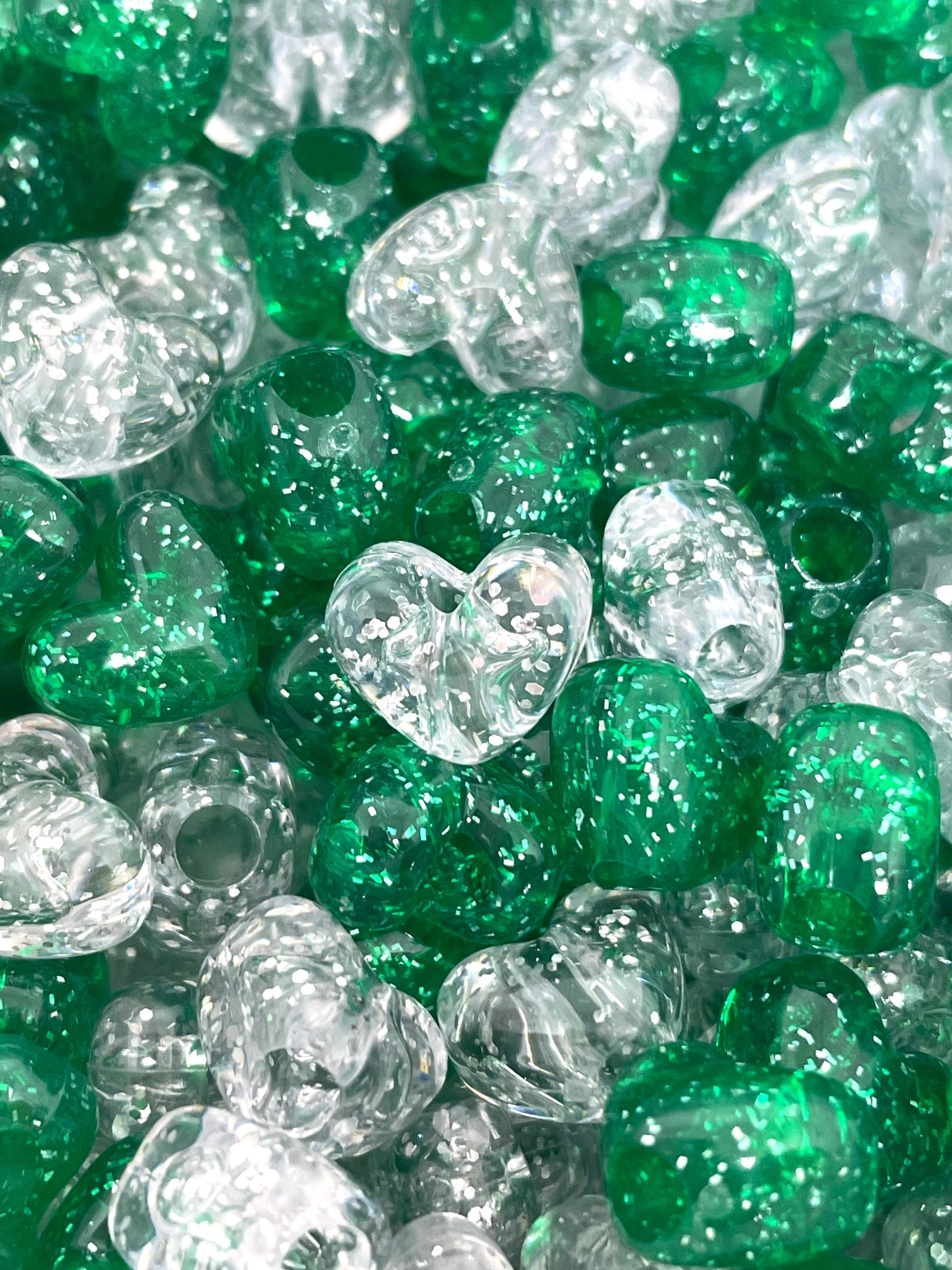 Saint Patrick's Day Beads for Jewelry Making, St. Patrick Day Jewelry, Green Beads for Bracelet, Kandi Beads