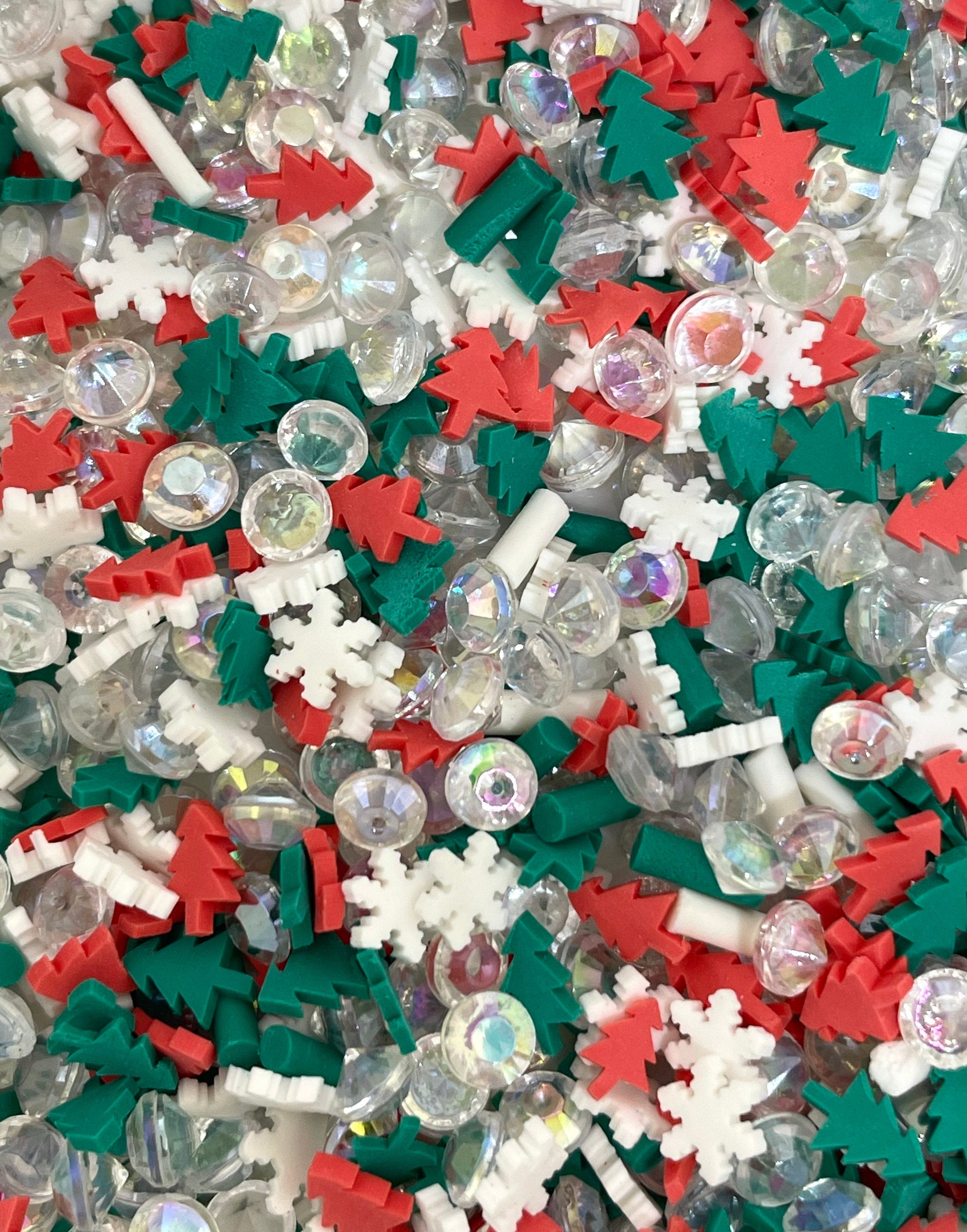 Christmas Sprinkle Mix for Slime, Nail Art, Xmas Decorations, Slime Mixers, Fake Sprinkles for Fake Food, Desserts