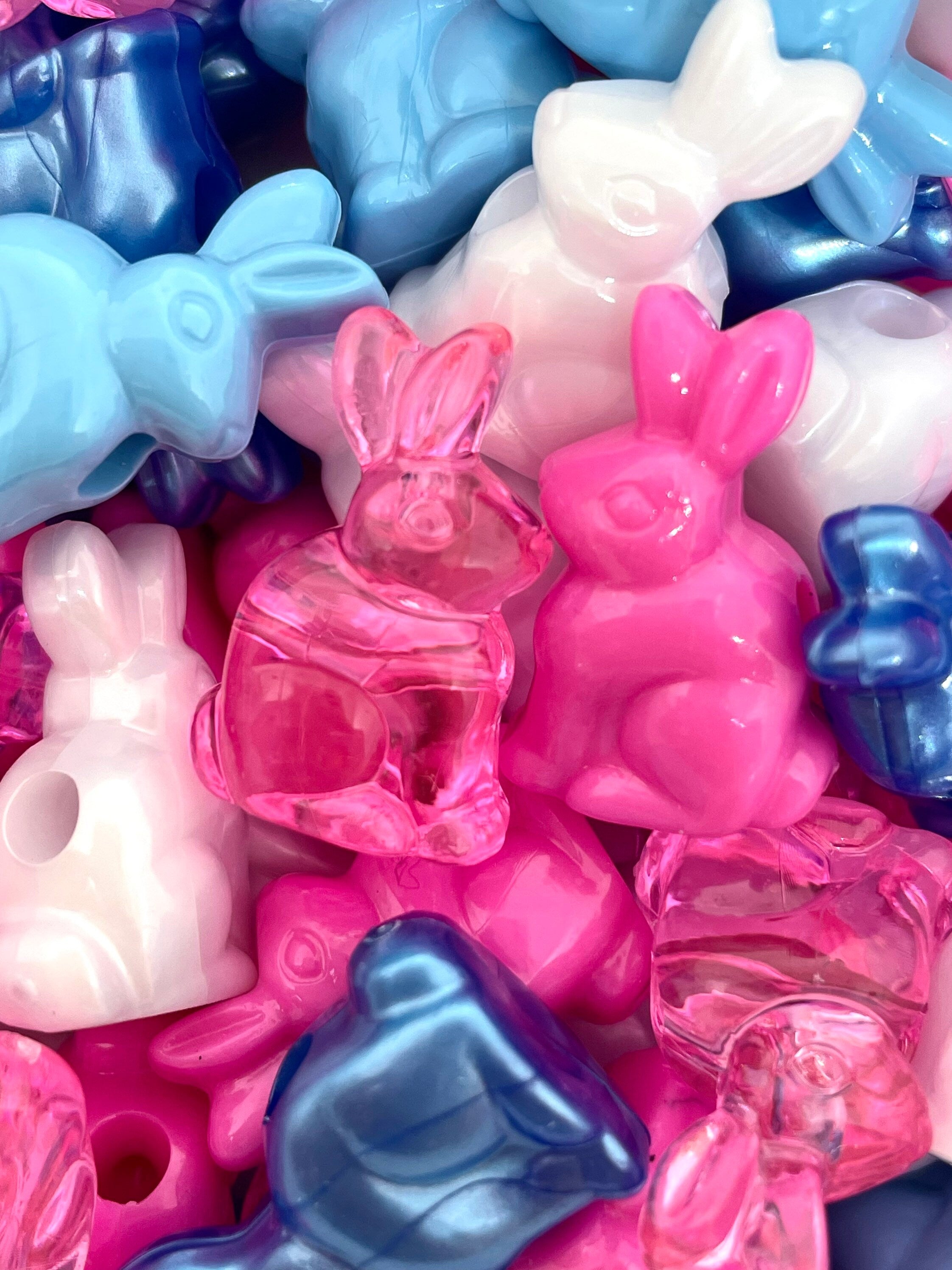 Baby Bunny Bead Variety for Jewelry Making, Easter Beads for Garland, Animal Beads for Kids, Rabbit Beads