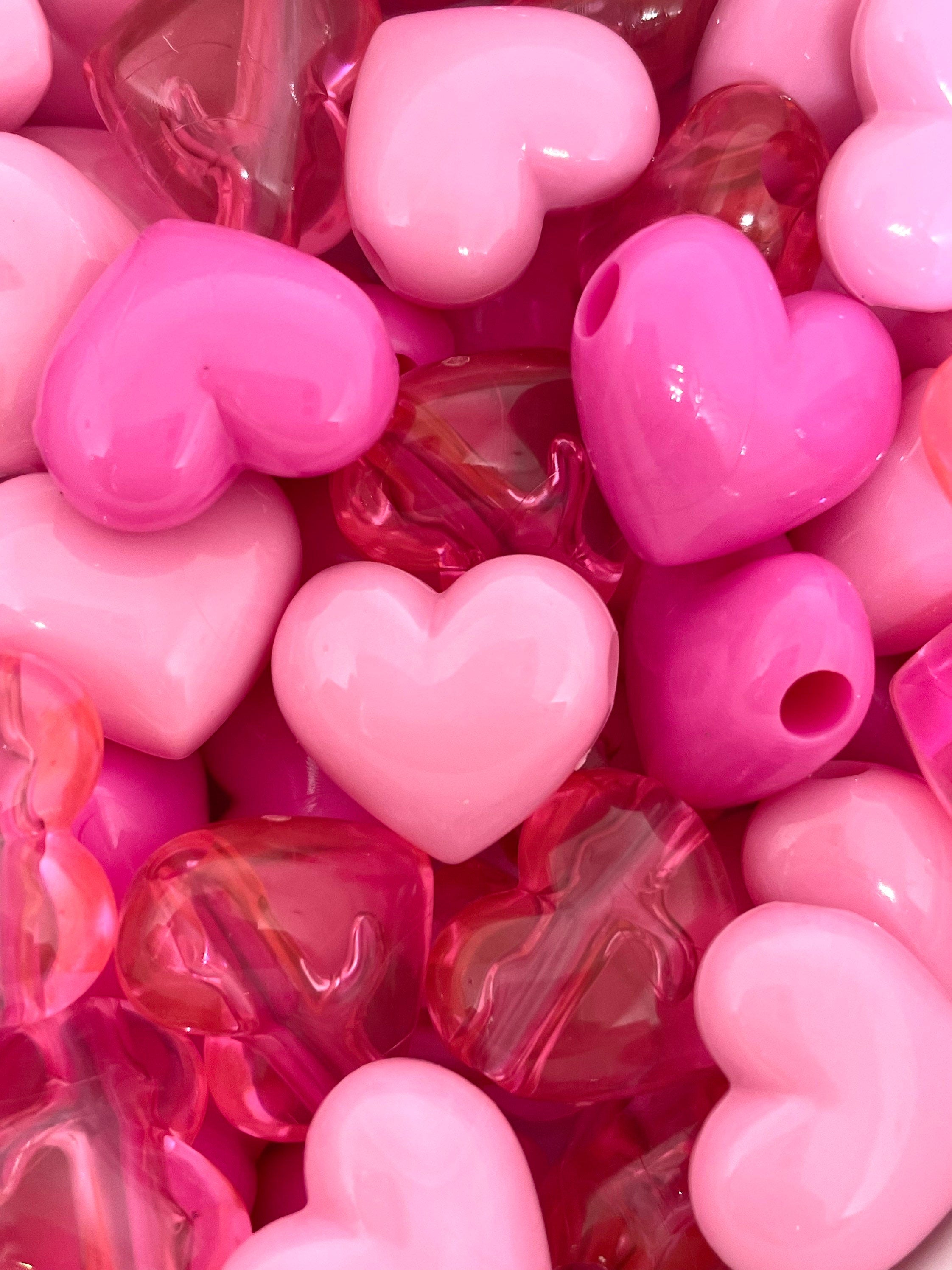 Valentines Day Beads Set for Jewelry Making, Heart Bead Variety for Necklace, Valentine's Day Beads, Valentine's Day Charm