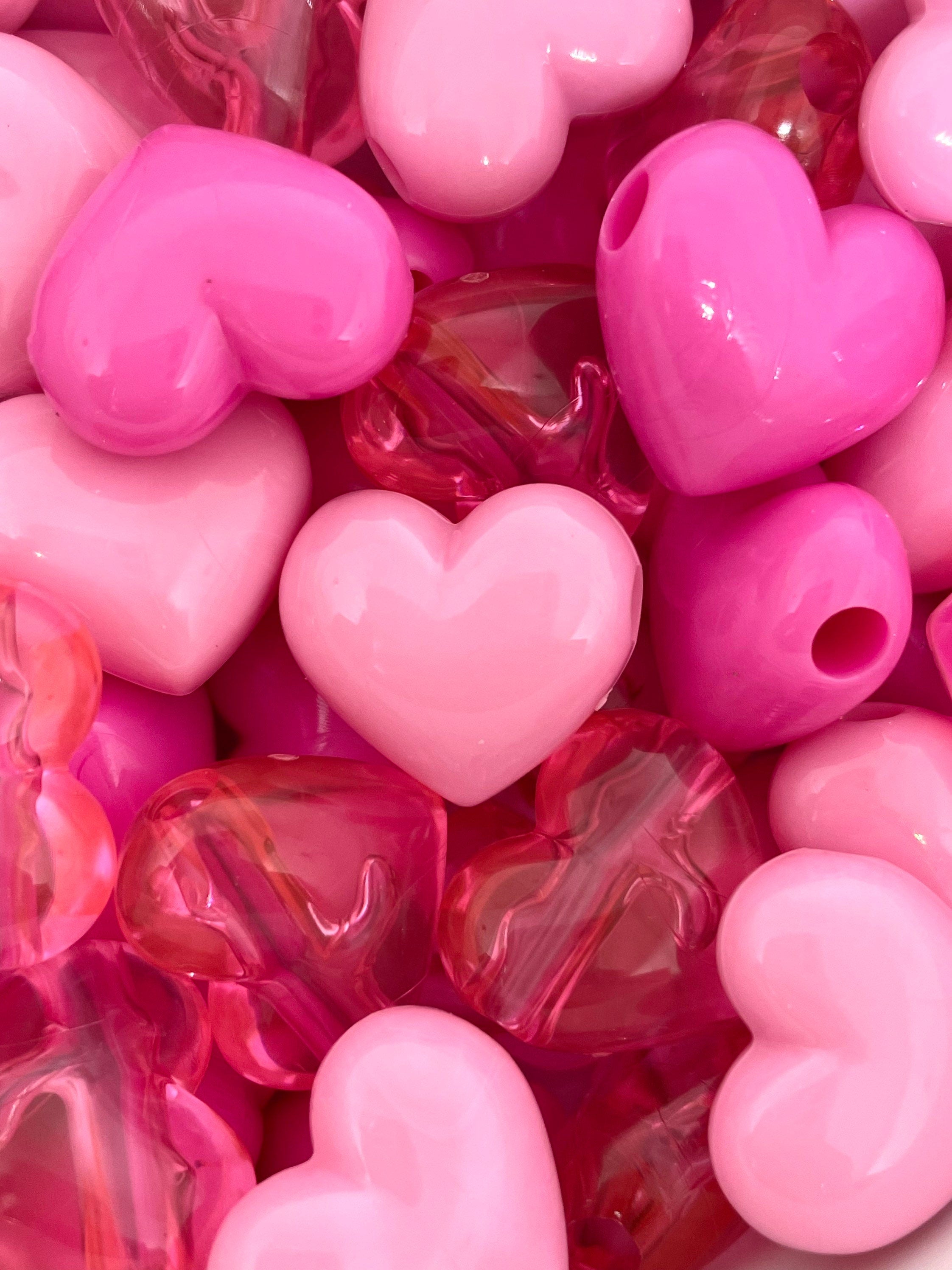 Valentines Day Beads Set for Jewelry Making, Heart Bead Variety for Necklace, Valentine's Day Beads, Valentine's Day Charm