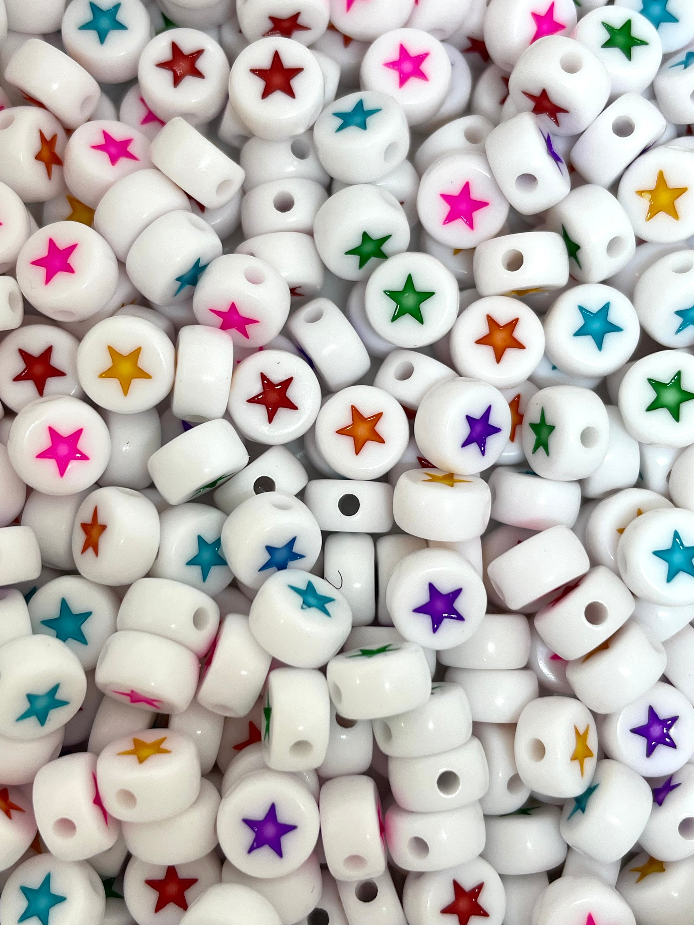 Colorful Star Spacer Beads, Coin Beads for Jewelry Making, Star Beads, Decora Beads, Gyaru Beads, Lolita Beads for Jewelry Making