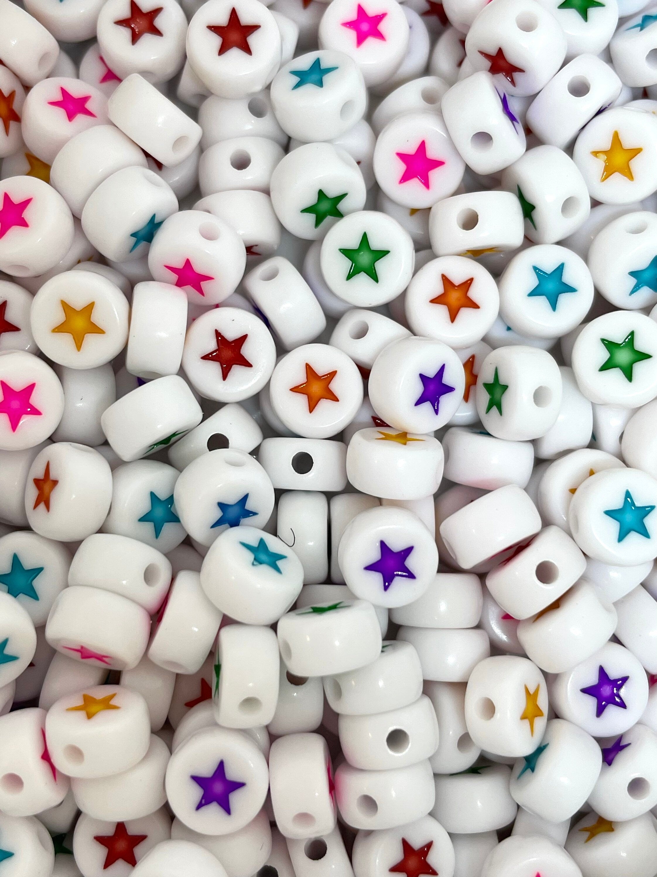Colorful Star Spacer Beads, Coin Beads for Jewelry Making, Star Beads, Decora Beads, Gyaru Beads, Lolita Beads for Jewelry Making