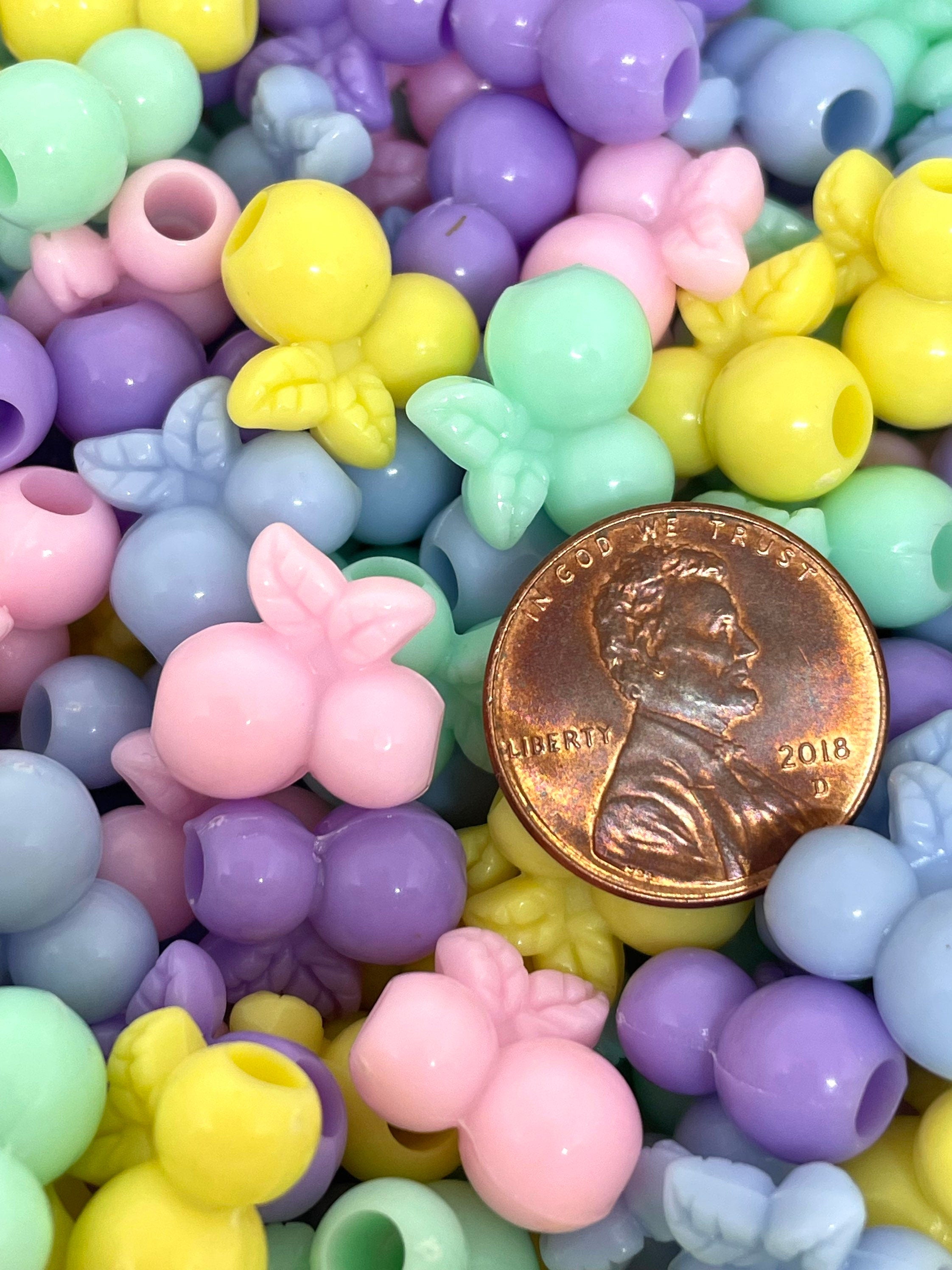 Pastel Cherry Beads, Spring Beads, Easter Beads, Pastel Beads for Jewelry Making, Kawaii Beads, Dolly Kei Beads, Cherry Charm, Fruit Beads