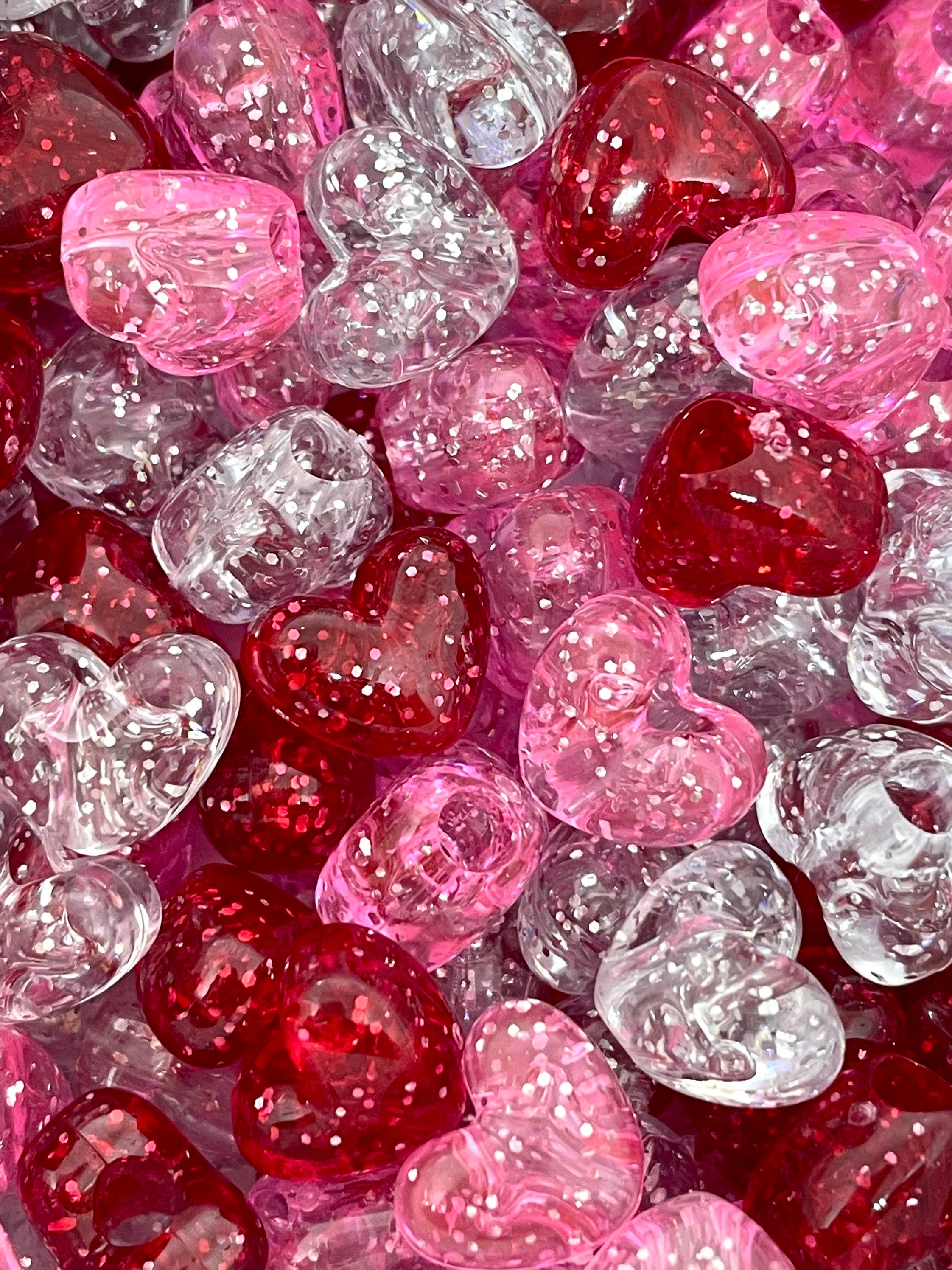 Sparkle Valentine's Day Heart Beads
